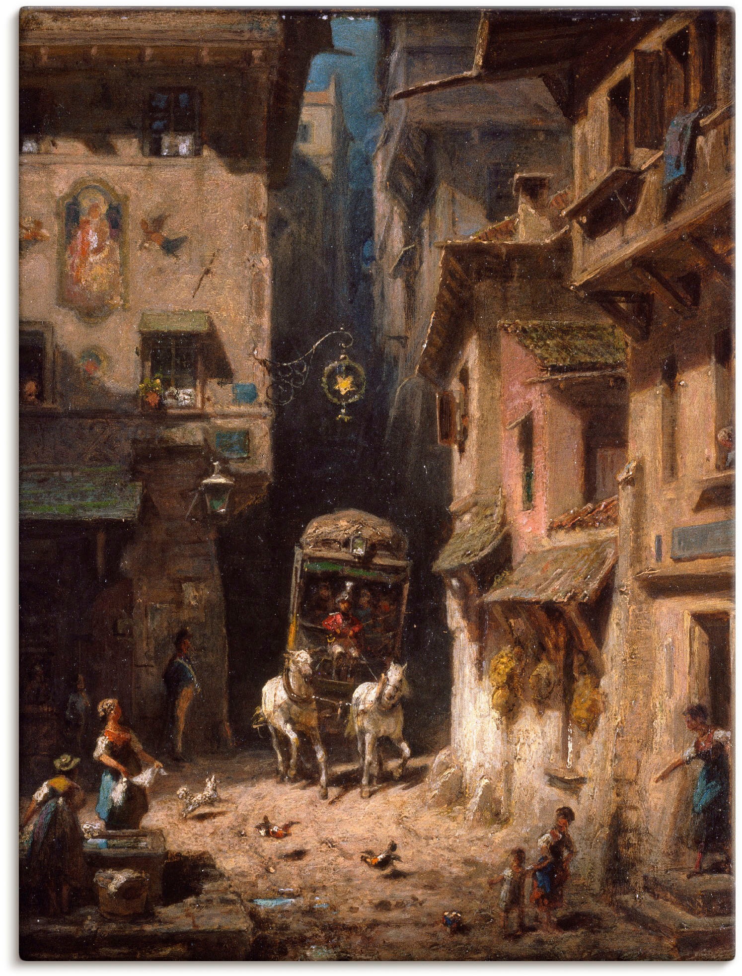 Image of Artland Wandbild »Die Post. Um 1880«, Kutschen, (1 St.), in vielen Grössen & Produktarten -Leinwandbild, Poster, Wandaufkleber / Wandtattoo auch für Badezimmer geeignet bei Ackermann Versand Schweiz