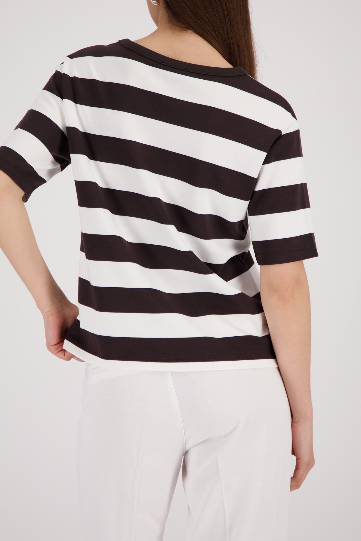 Monari Sweatshirt »Sweatshirt Basic Ringel+Schmuck«, Regular fit mit Strasssteinen
