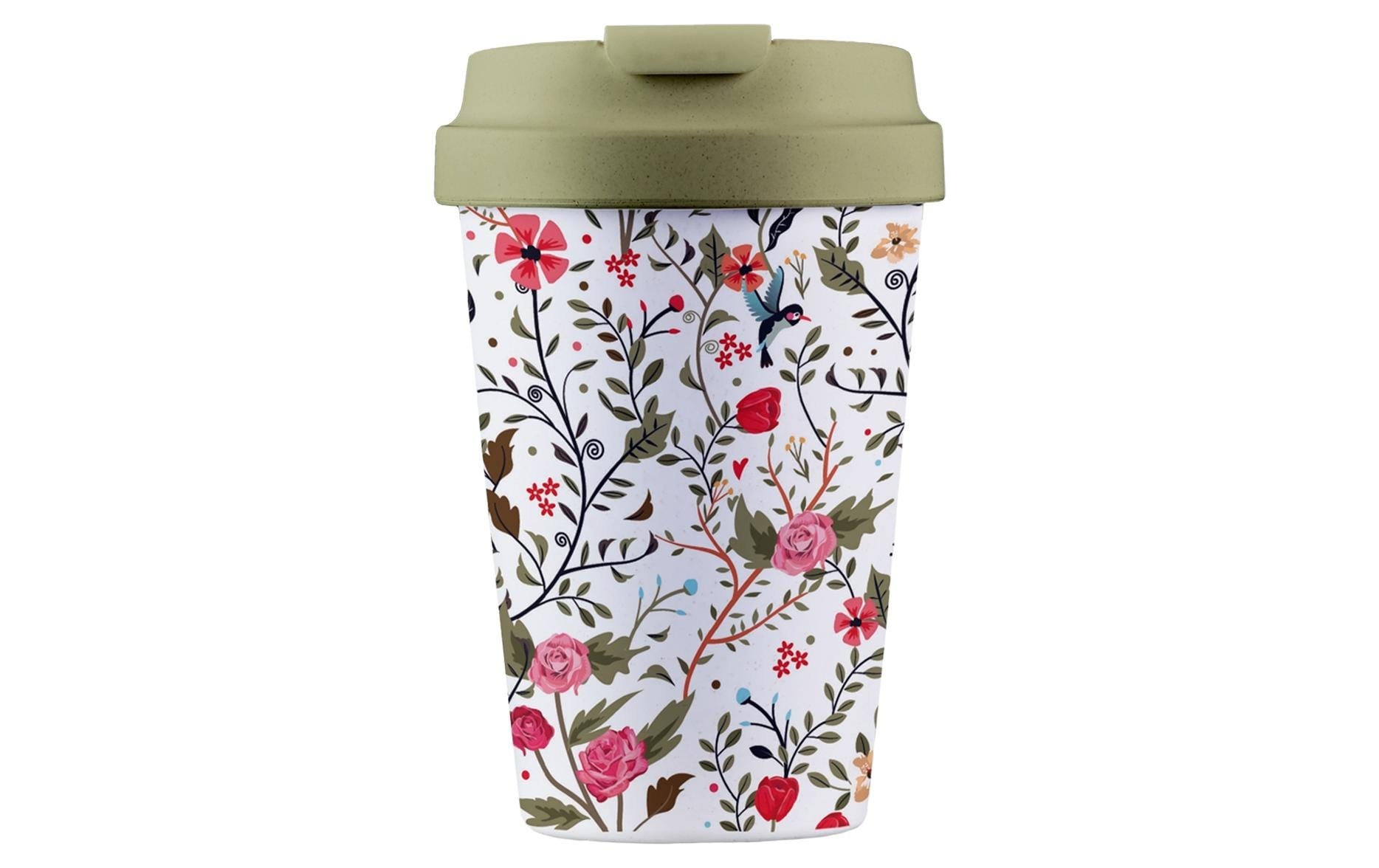 Image of Coffee-to-go-Becher "BioLoco Easy Cup Flowers and birds 350 ml"