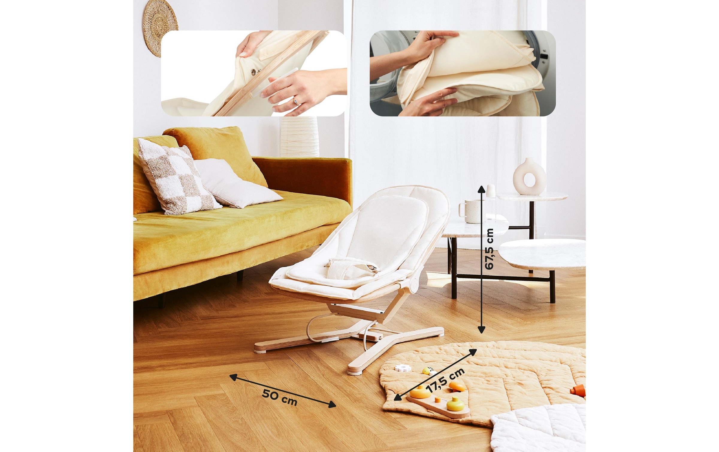 BABYMOOV Transat pour bébé »Swoon Flow« Mitwachsende Babywippe bis 18 kg