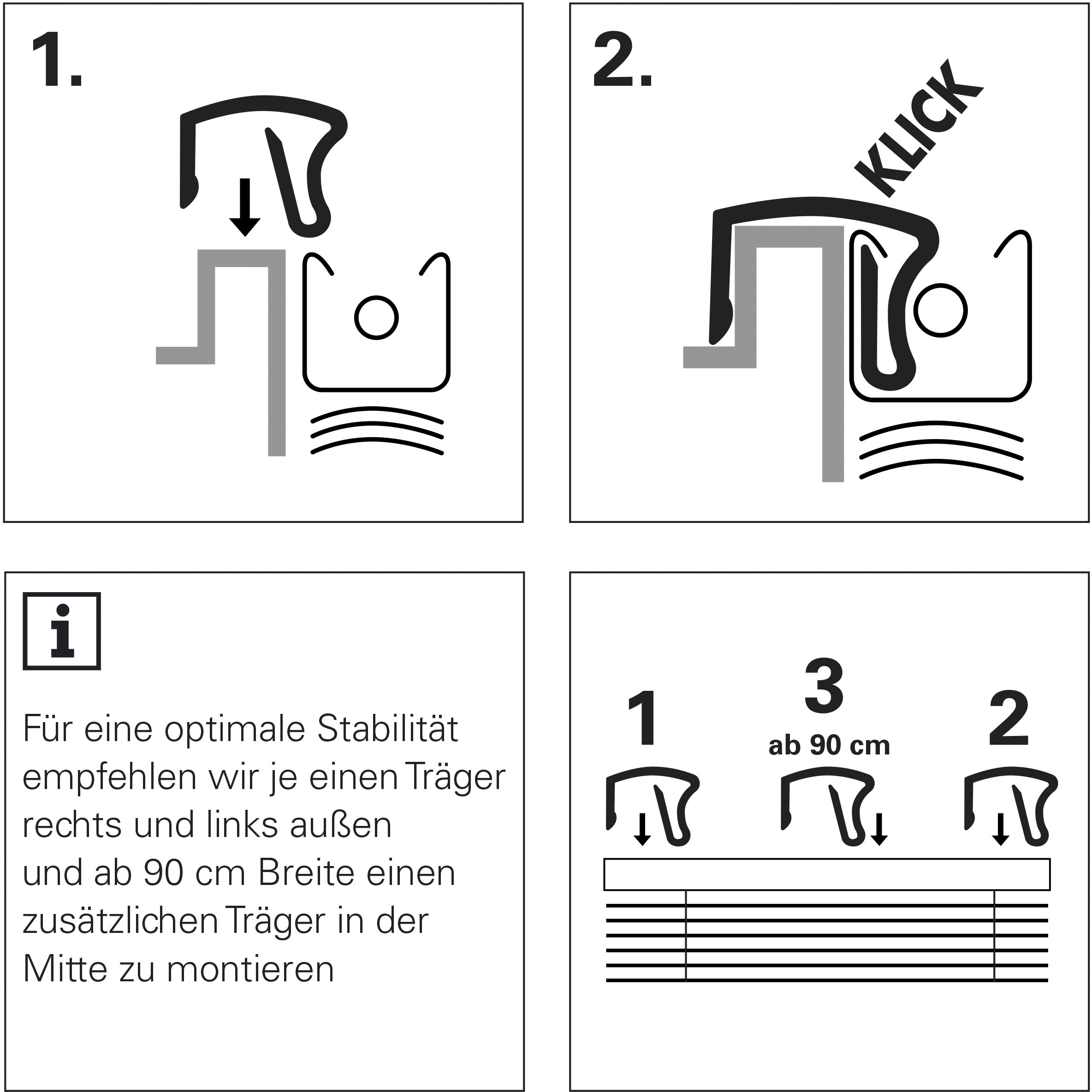 GARDINIA Sichtschutzbefestigung »Klemmhalter für Aluminium-Jalousien«, (3 St.), für Aluminium-Jalousien