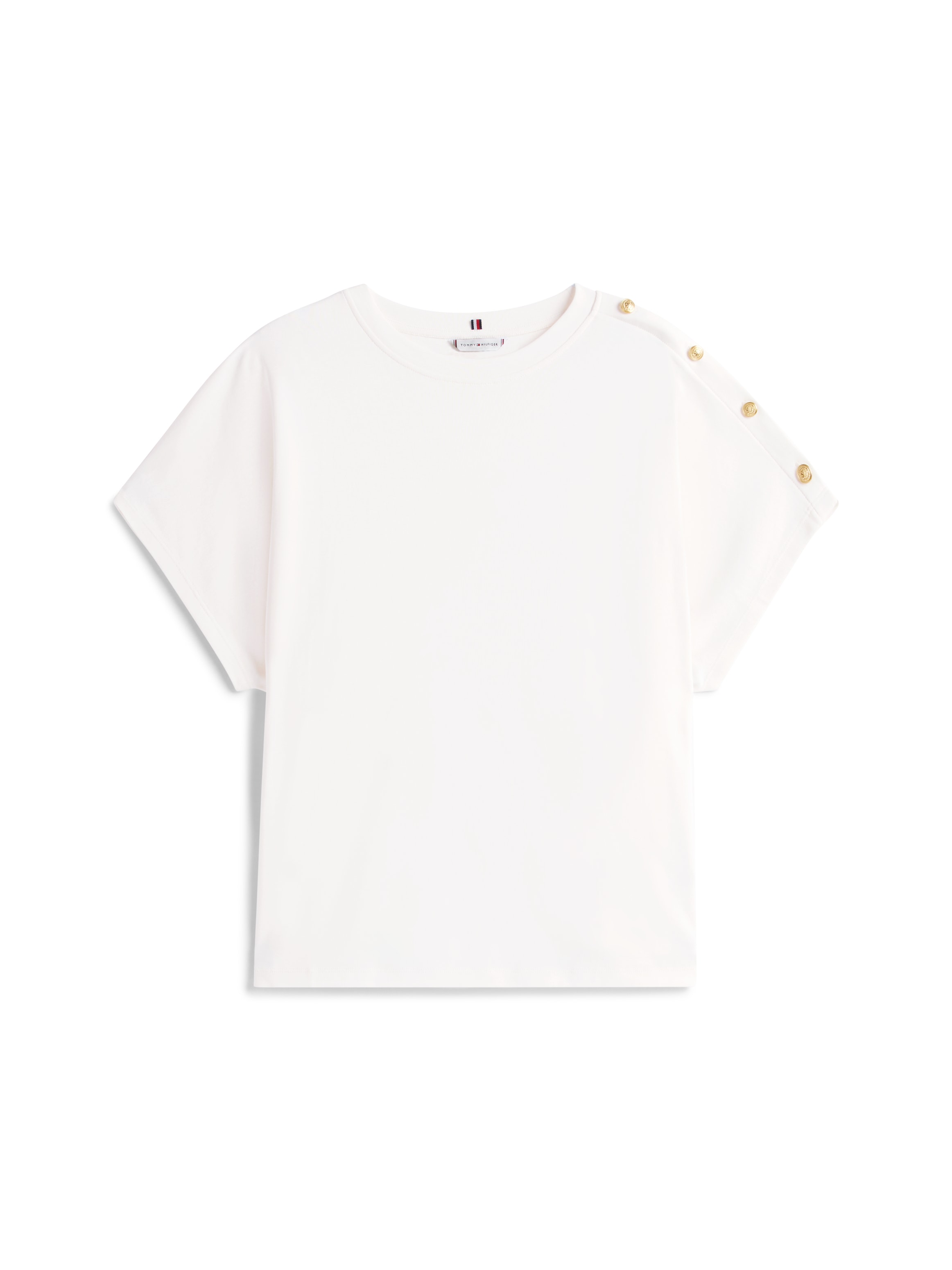 Tommy Hilfiger Curve Kurzarmshirt »CRV GOLD BUTTON SS TEE«, in grossen Grössen