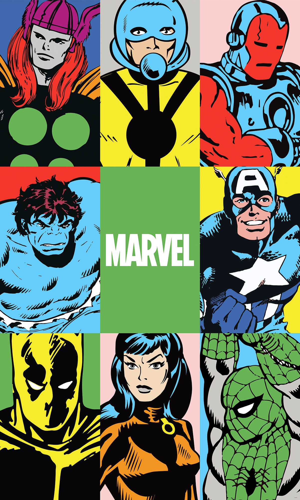 Image of Komar Vliestapete "Digitaldruck Vlies - Marvel PowerUp Team - Grösse 150 x 250 cm" bedruckt glatt Kinderzimmer