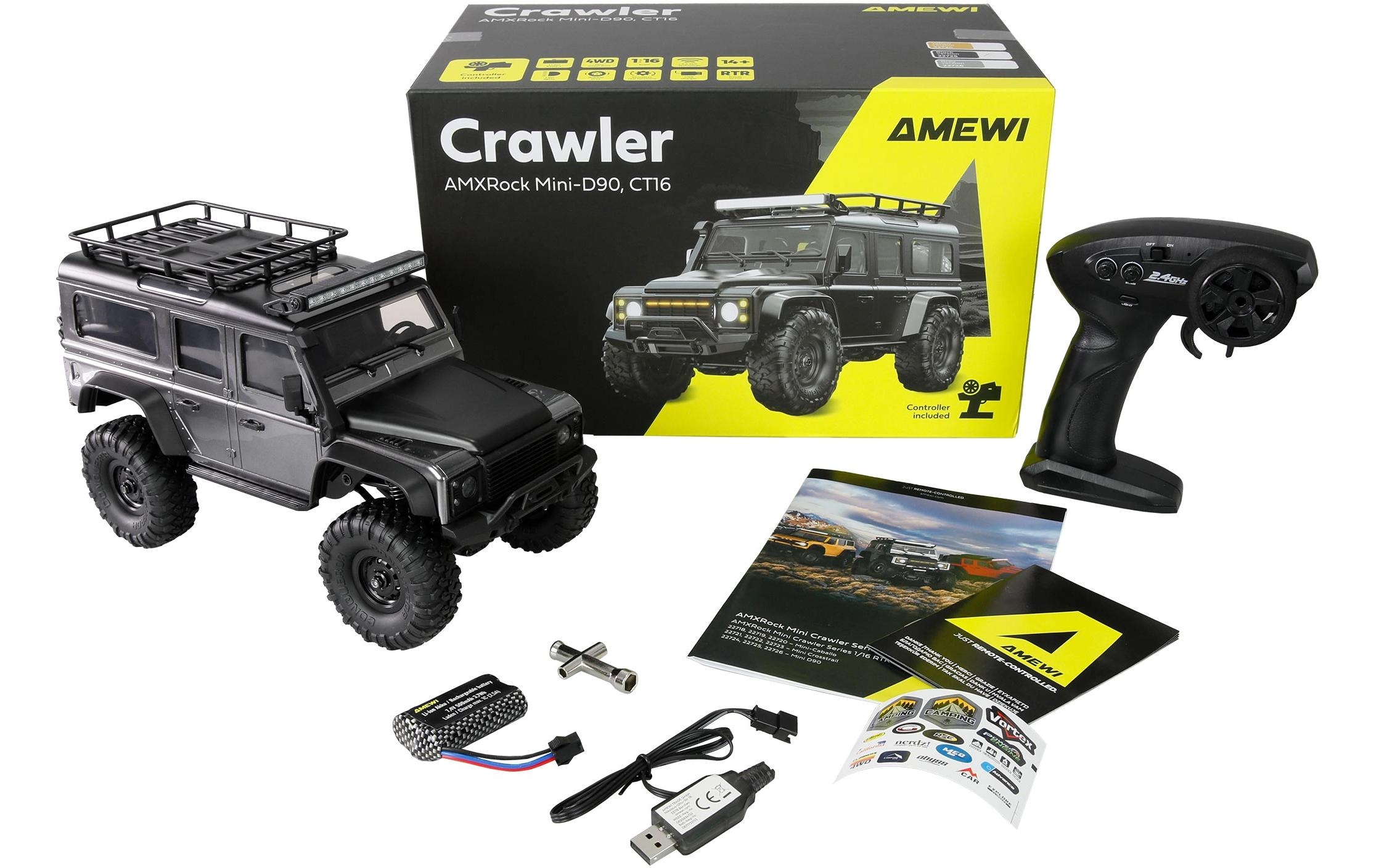 Amewi RC-Auto »Scale Crawler AMXRock Mini-D90 1:16« Antrieb 4x4
