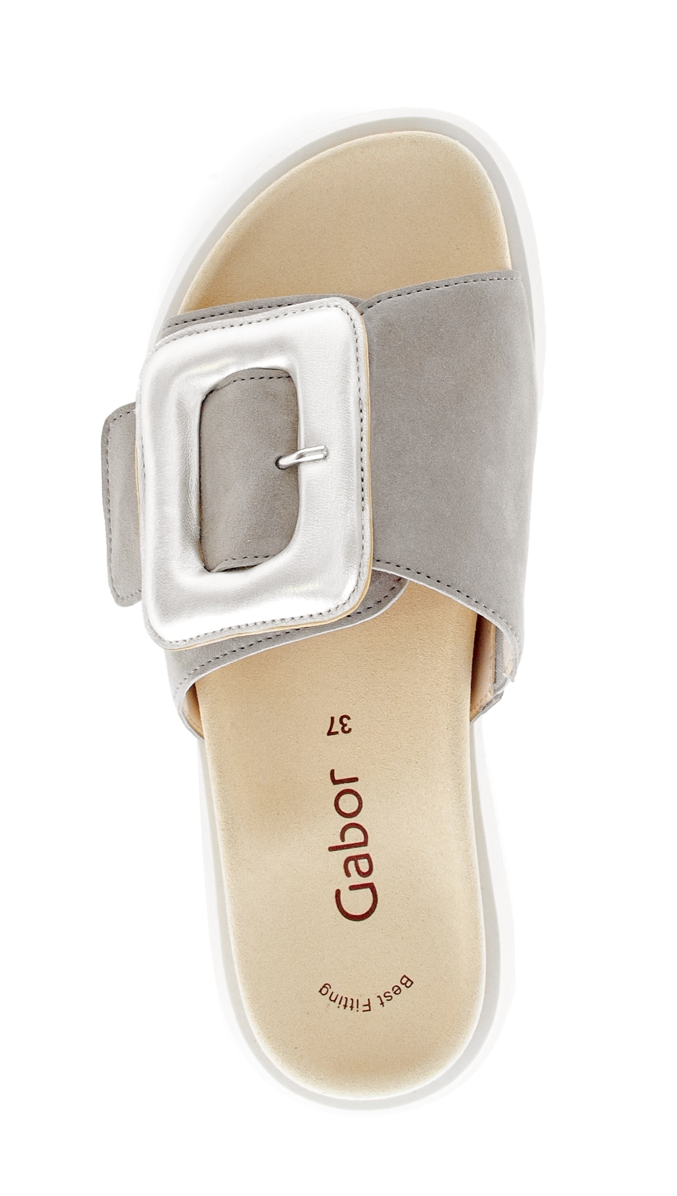 Gabor  , plateforme, chaussure d'été, mules avec grande boucle décorative