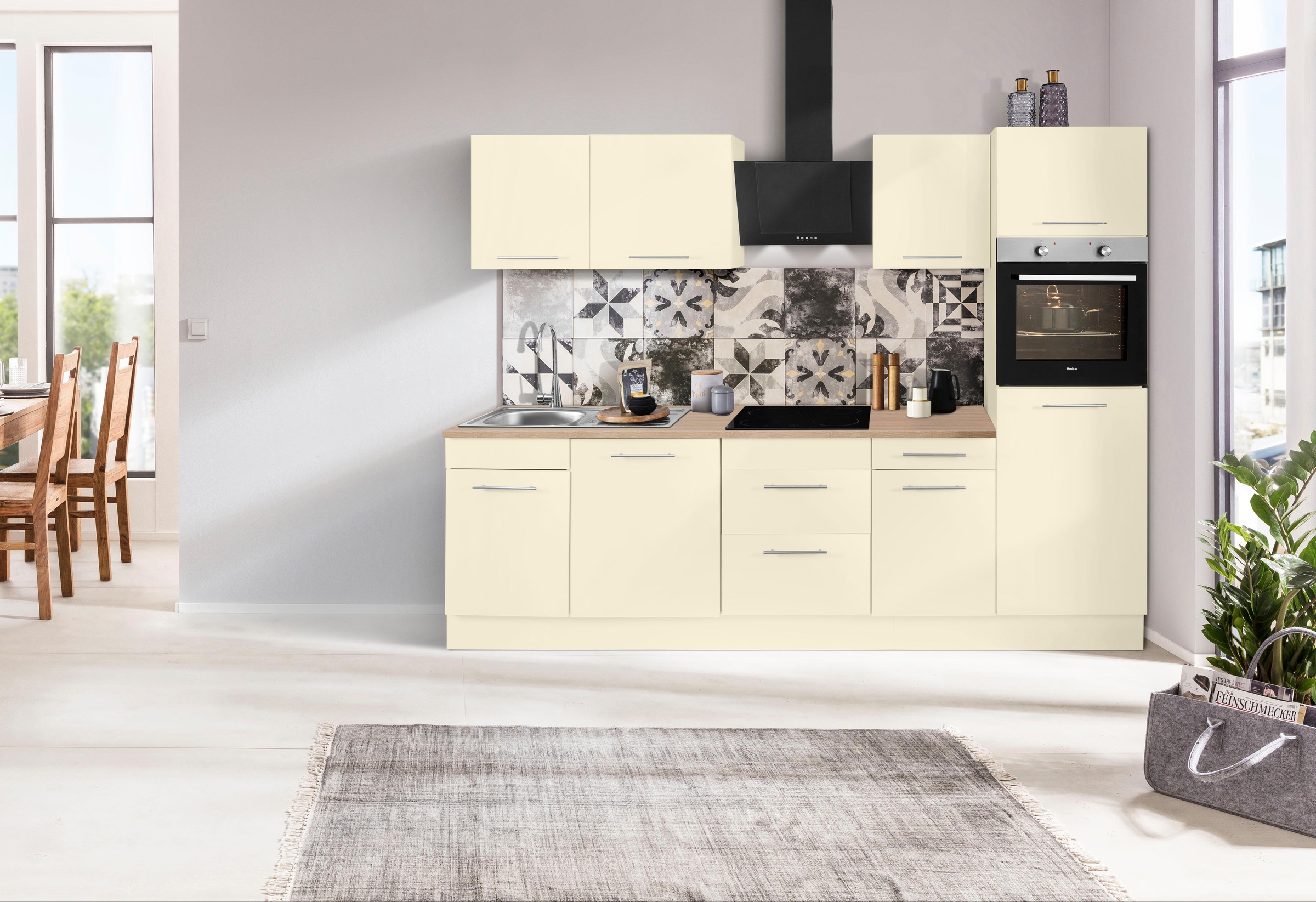 wiho Küchen Küchenzeile »Ela« Breite 280 cm, Soft-Close-Funktion, höhenverstellbare Füsse