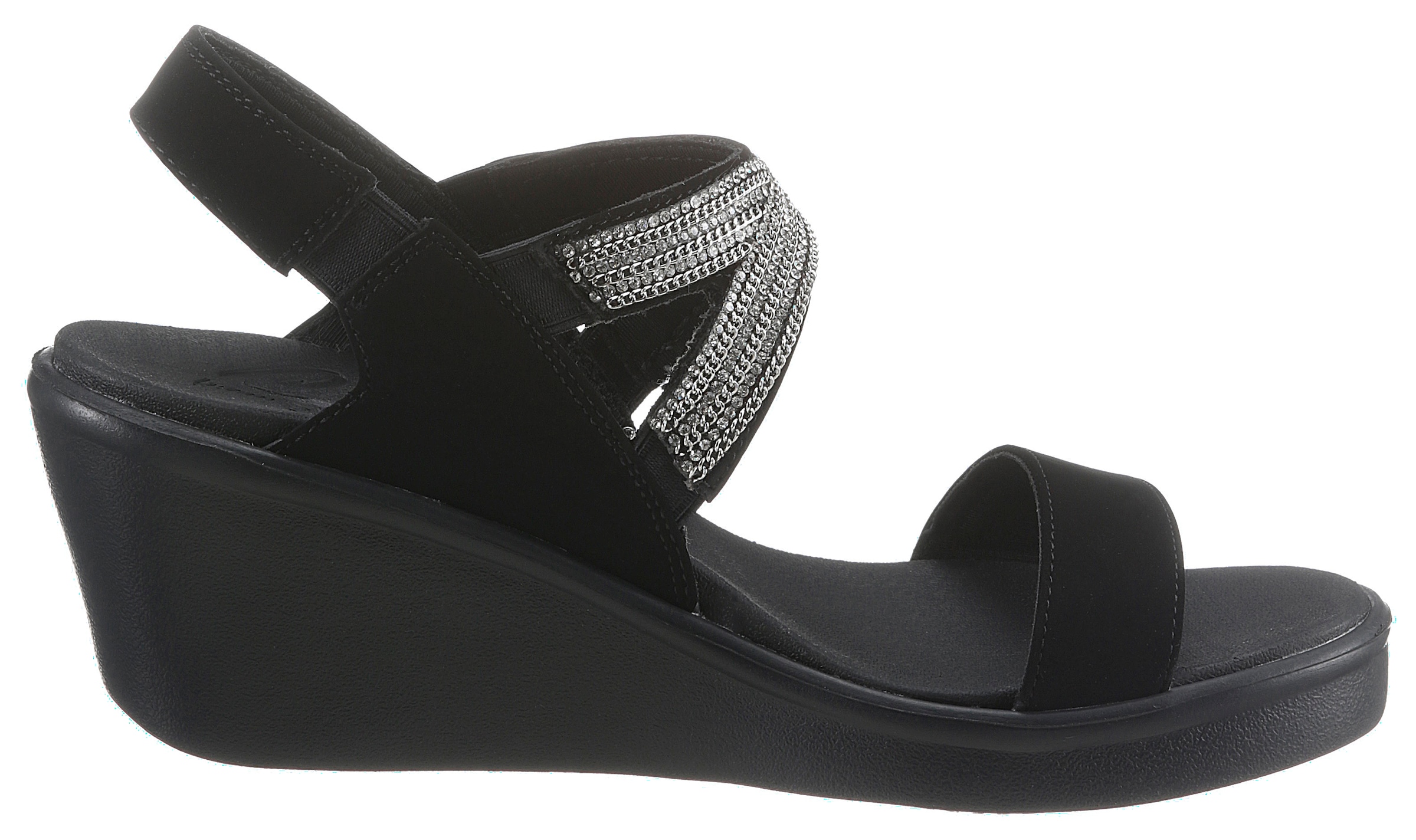 Skechers Keilsandalette »RUMBLE ON CHART TOPPER«, Sommerschuh, Sandale, Keilabsatz, mit elastischen Riemchen