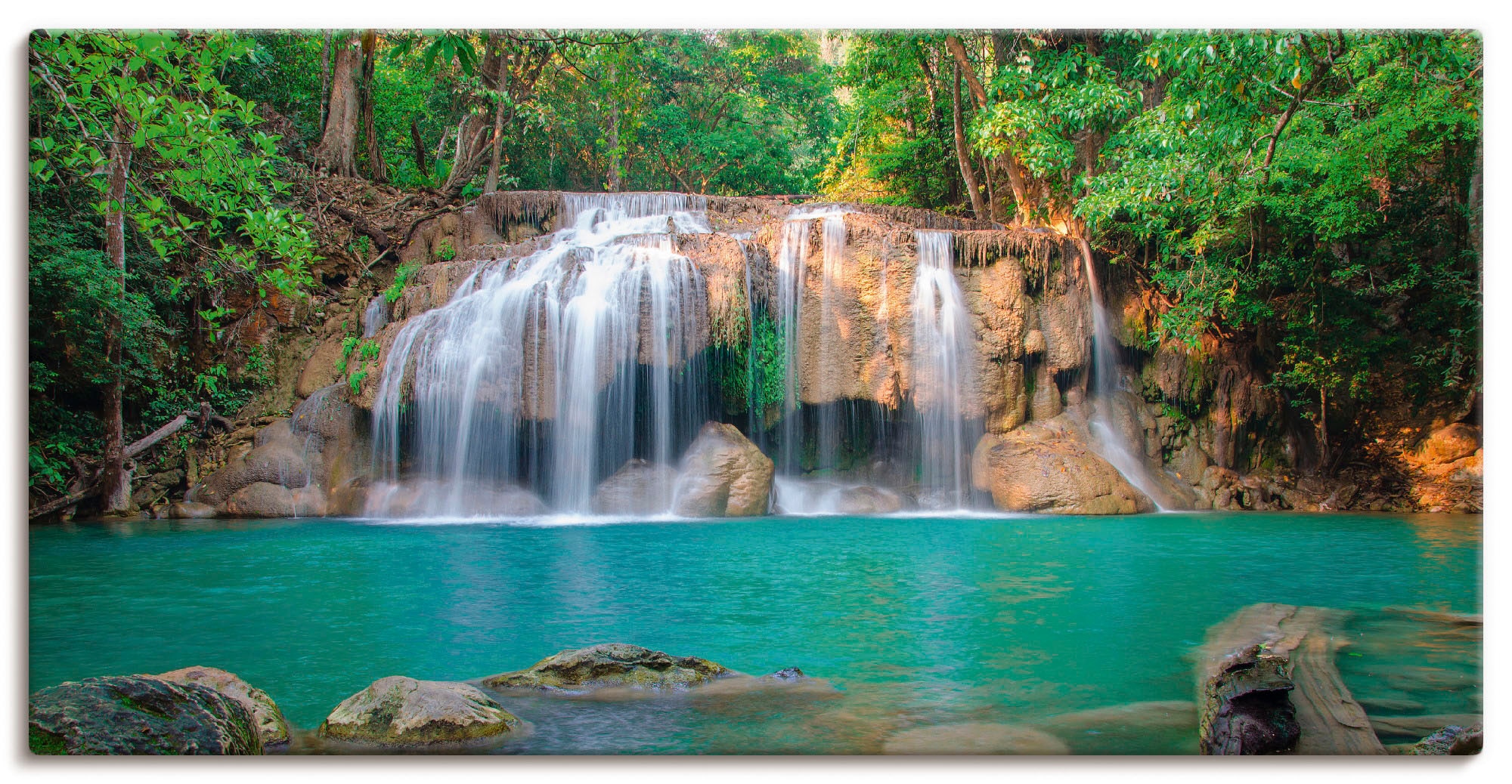 Leinwandbild »Wasserfall im Wald National Park«, Gewässer, (1 St.), auf Keilrahmen...