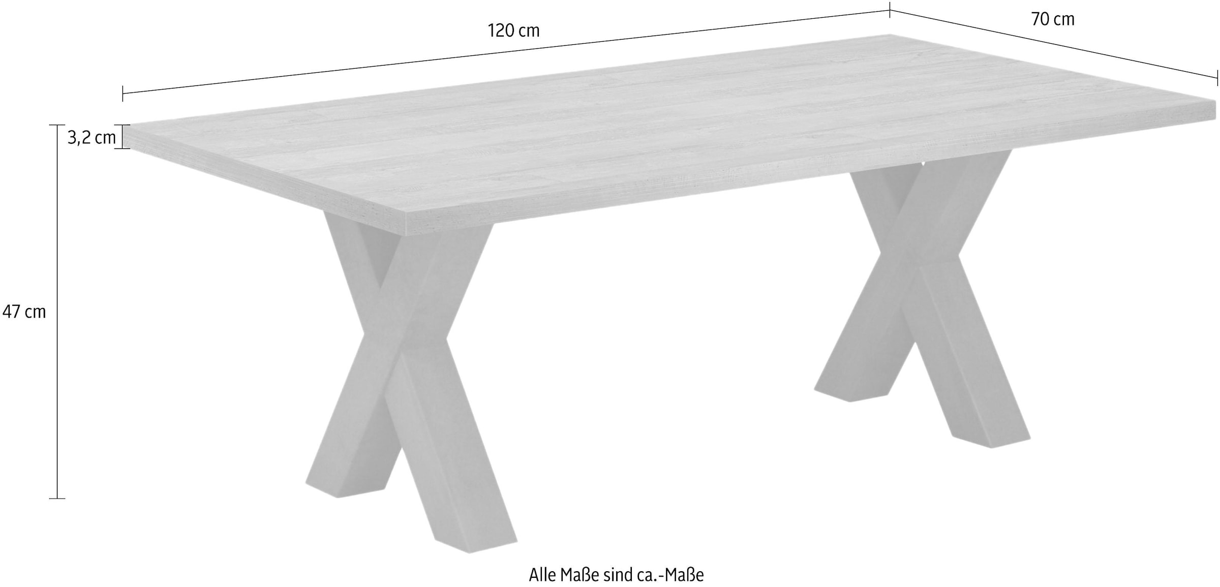 Mäusbacher Couchtisch »Mister X-CT 120 TOPSELLER!« OTTOs Choice,  Mäusbacher Couchtisch mit X Gestell. Breite 120 cm