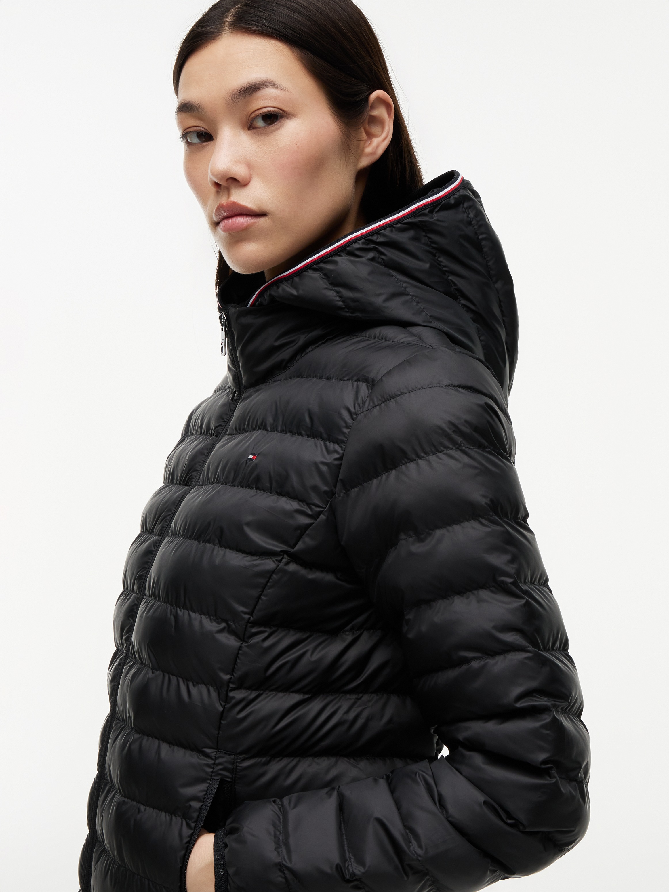 Tommy Hilfiger Veste matelassée »LW PADDED GLOBAL STRIPE JACKET« Série Global TH WOMEN,  avec capuche capuche sportive avec Global Stripe