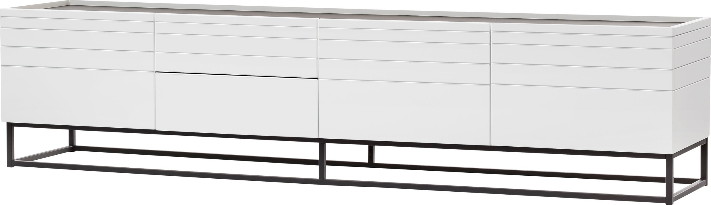 Image of GOODproduct Lowboard »Mona«, mit einem schwarzem pulverbeschichtetem Metallgestell, Frontelemente und Seitenteile mit wiederverwendeter PET Beschichtung, Breite 220 cm bei Ackermann Versand Schweiz