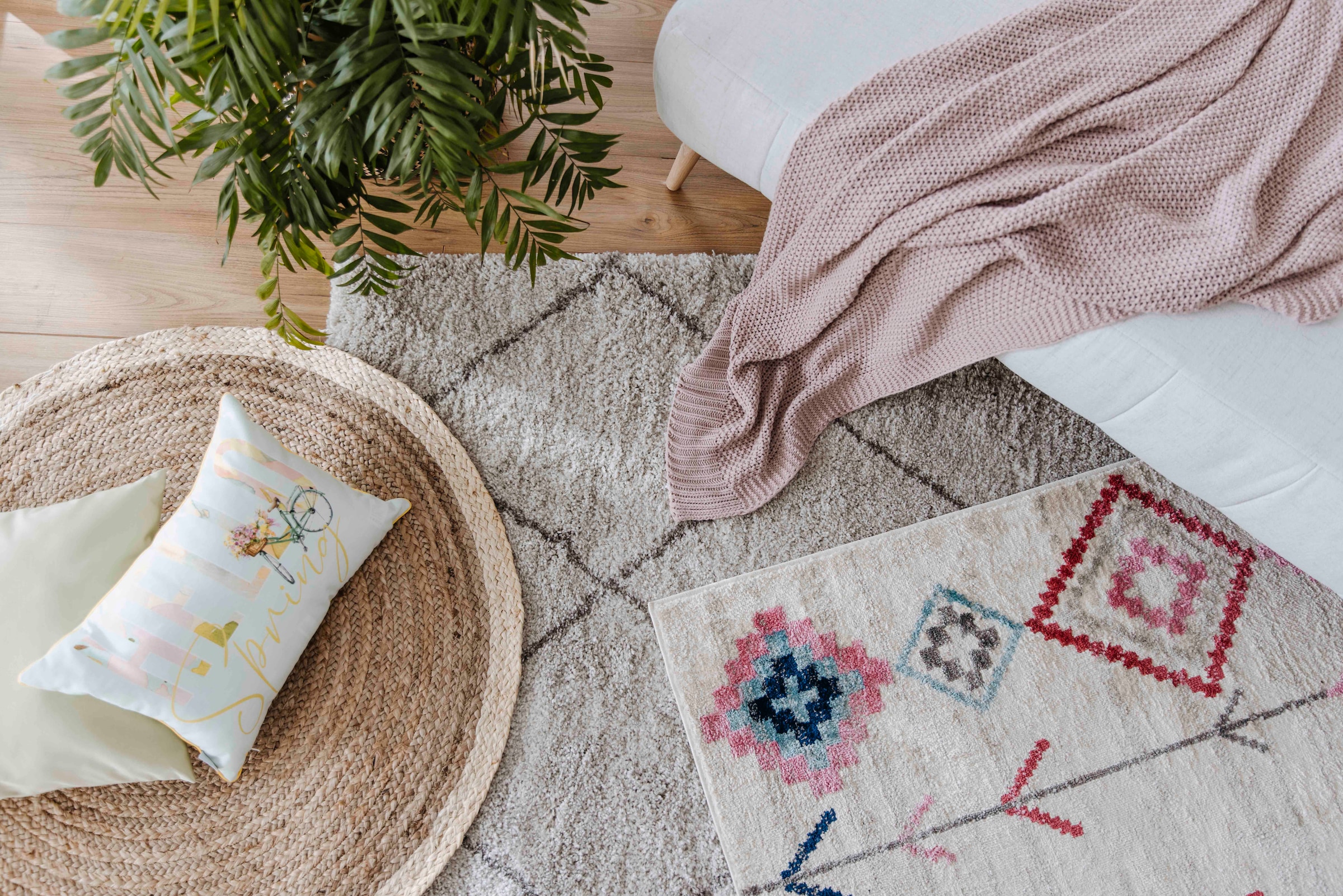 Paco Home Teppich »Viborg 594«, rund, 6 mm Höhe, Jute, Modern, Boho, Ethno, Handgefertigter Natur-Teppich