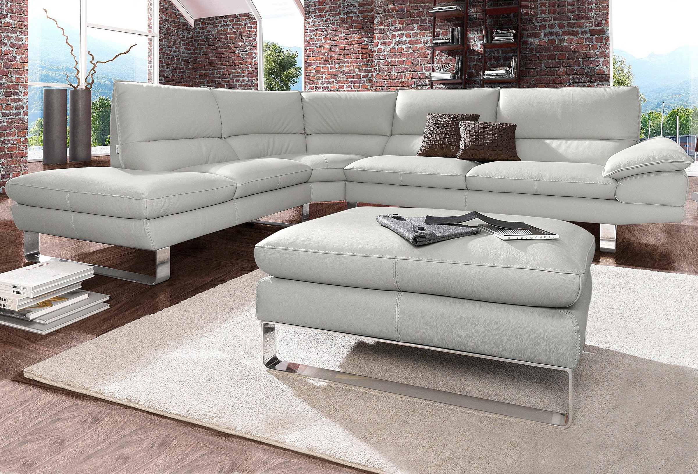 Image of CALIA ITALIA Ecksofa "Dave, italienisches Designsofa mit erstklassigem Sitzkomfort, L-Form" mit tollen Lederbezügen