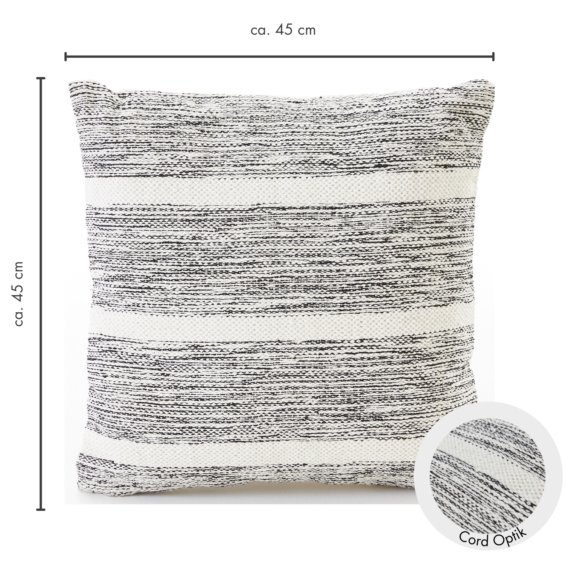 Andiamo Coussin décoratif »Malena« Ethnomuster, Sofakissen, Kissenhülle mit Füllung, eckig, 45x45 cm