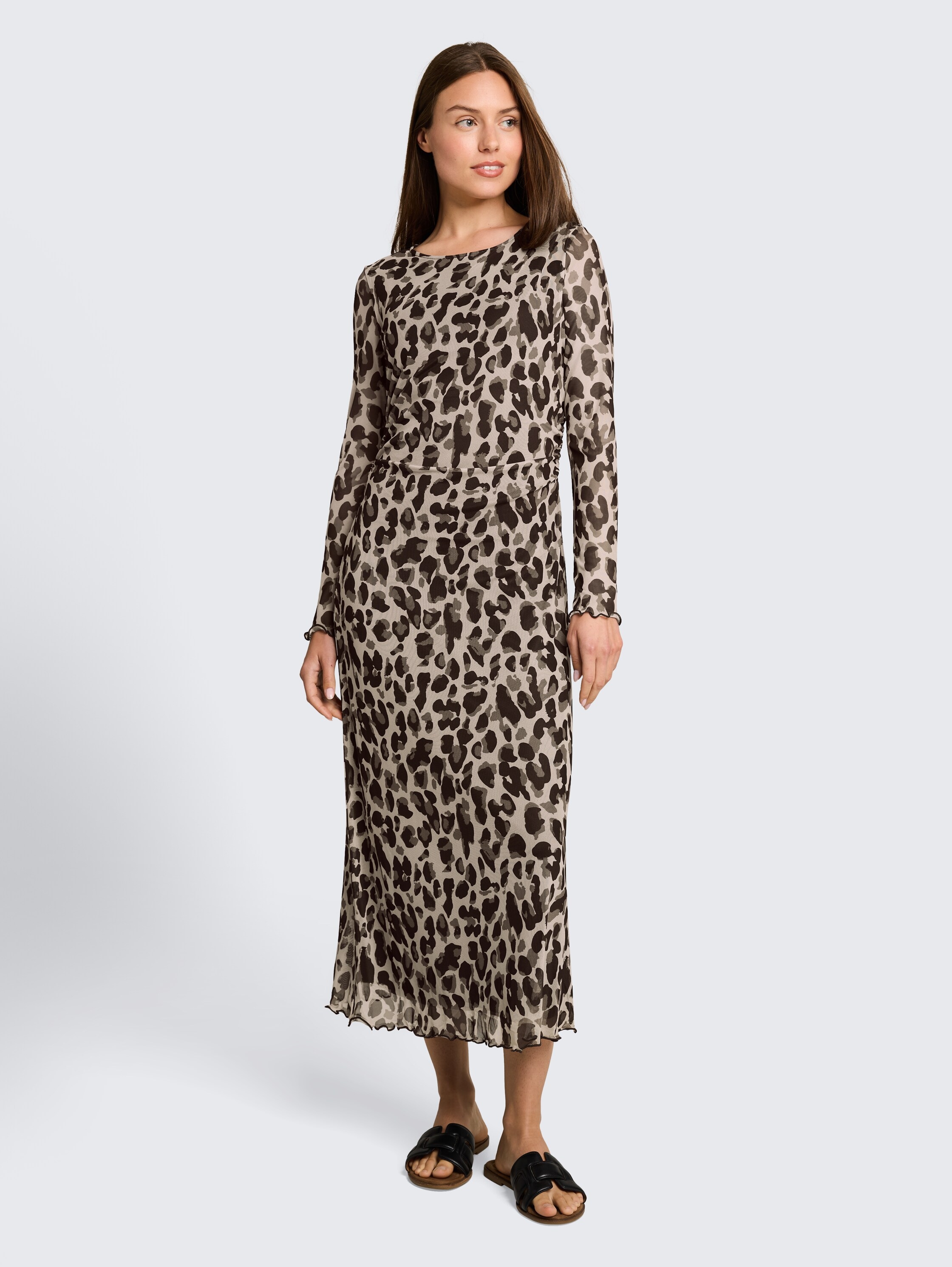 TOM TAILOR Robe en maille »Regular midi« avec motif