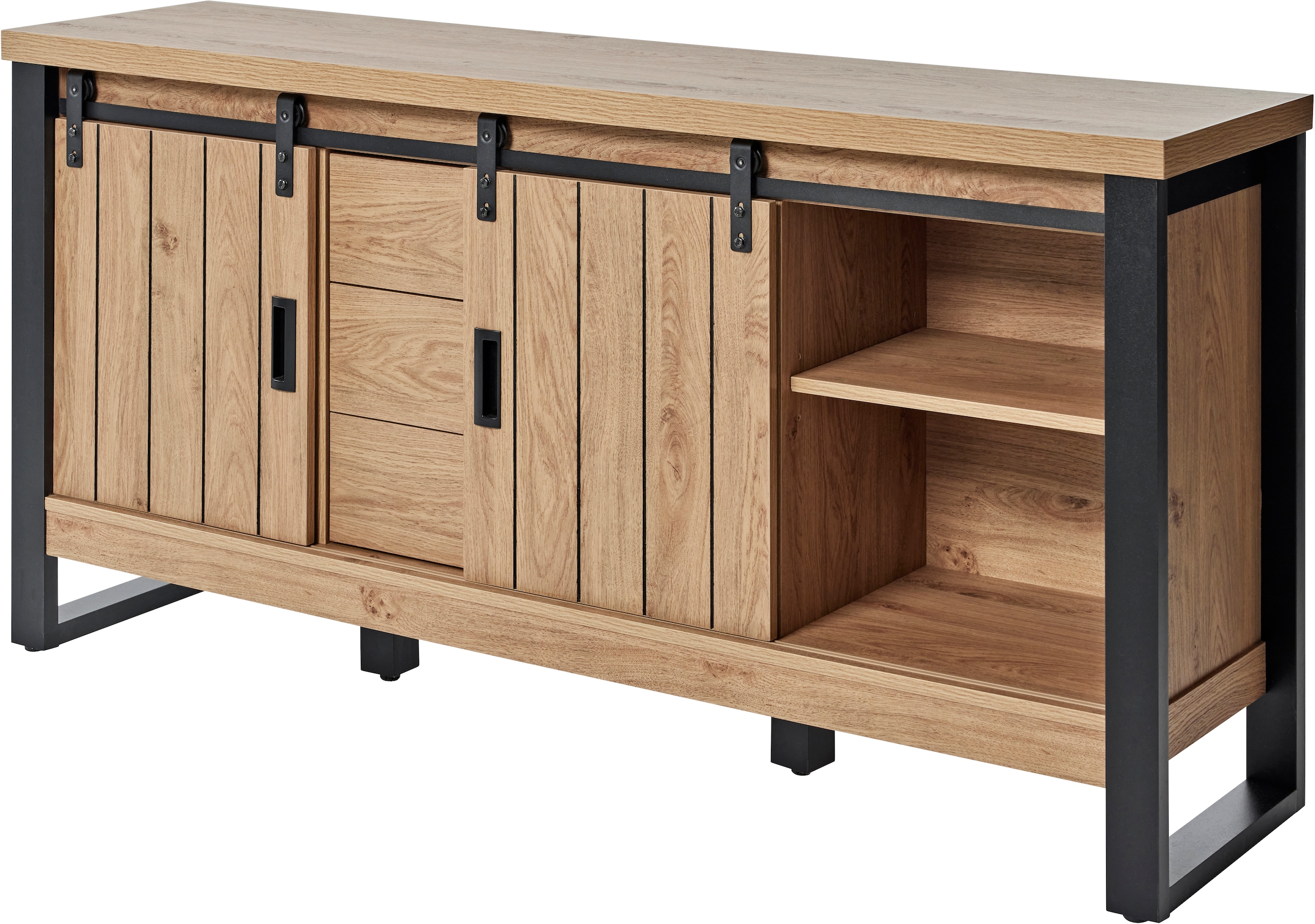 Jahnke Sideboard »SLIDE SBS 150« 1 Stk. tlg. Sideboard mit 2 Schiebetüren, Metallgestell, Breite ca. 150cm