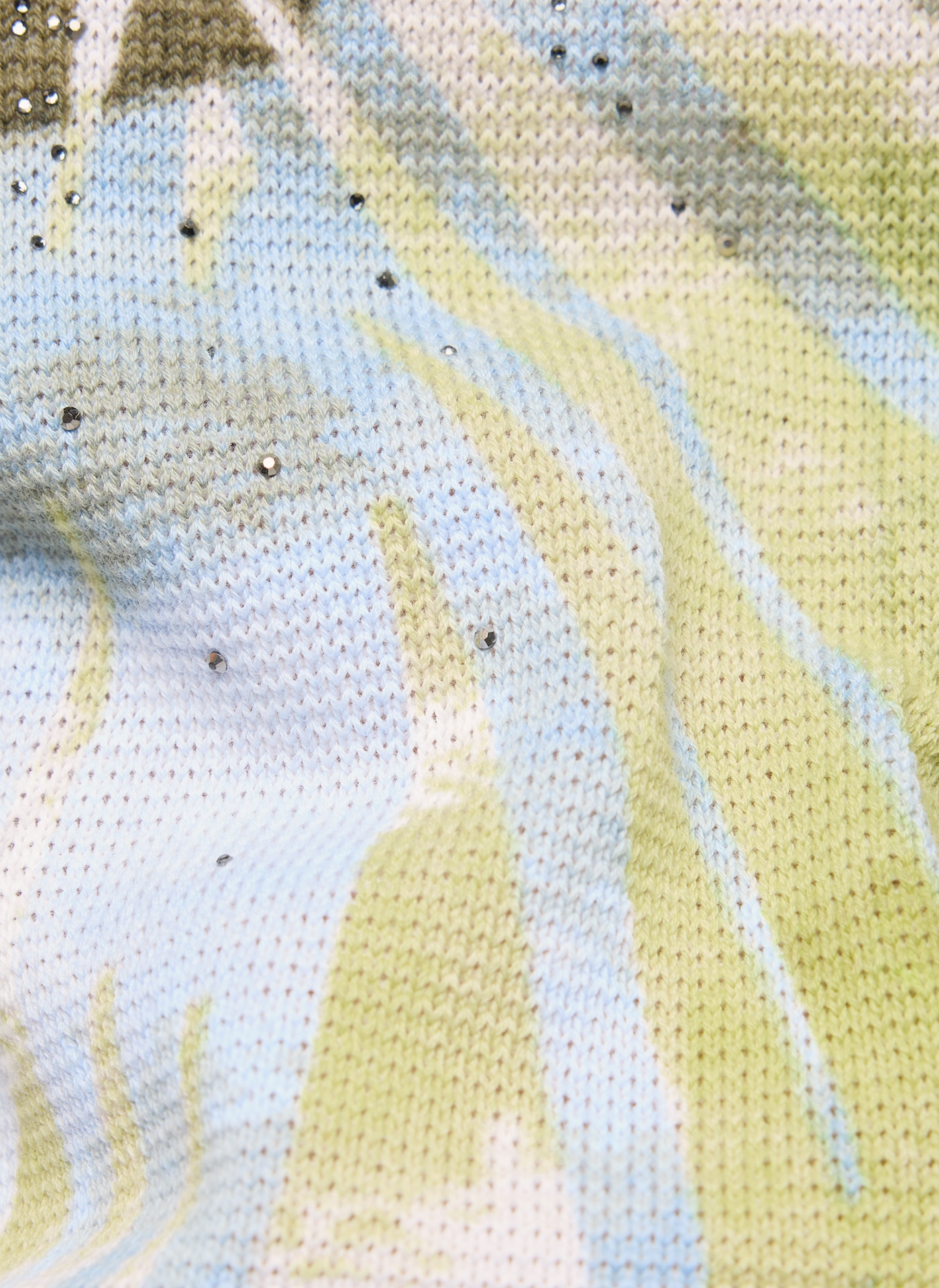 Rabe Pull en tricot 3/4-Ärmel mit floralem Muster und Glitzersteinen