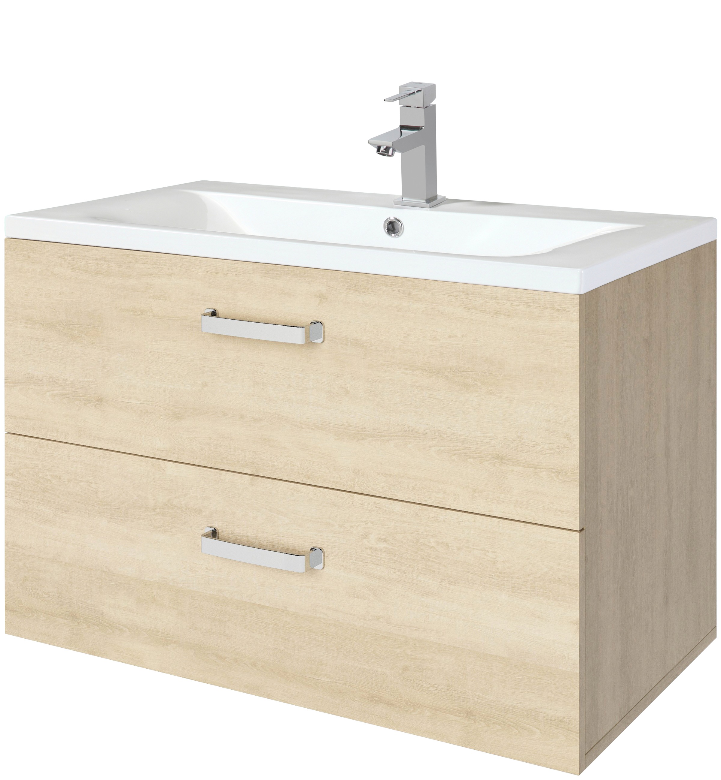 Image of welltime Waschtisch »Cosmo«, BxTxH: 80x45x54 cm, Strukturoptik, mit Keramik Waschbecken bei Ackermann Versand Schweiz