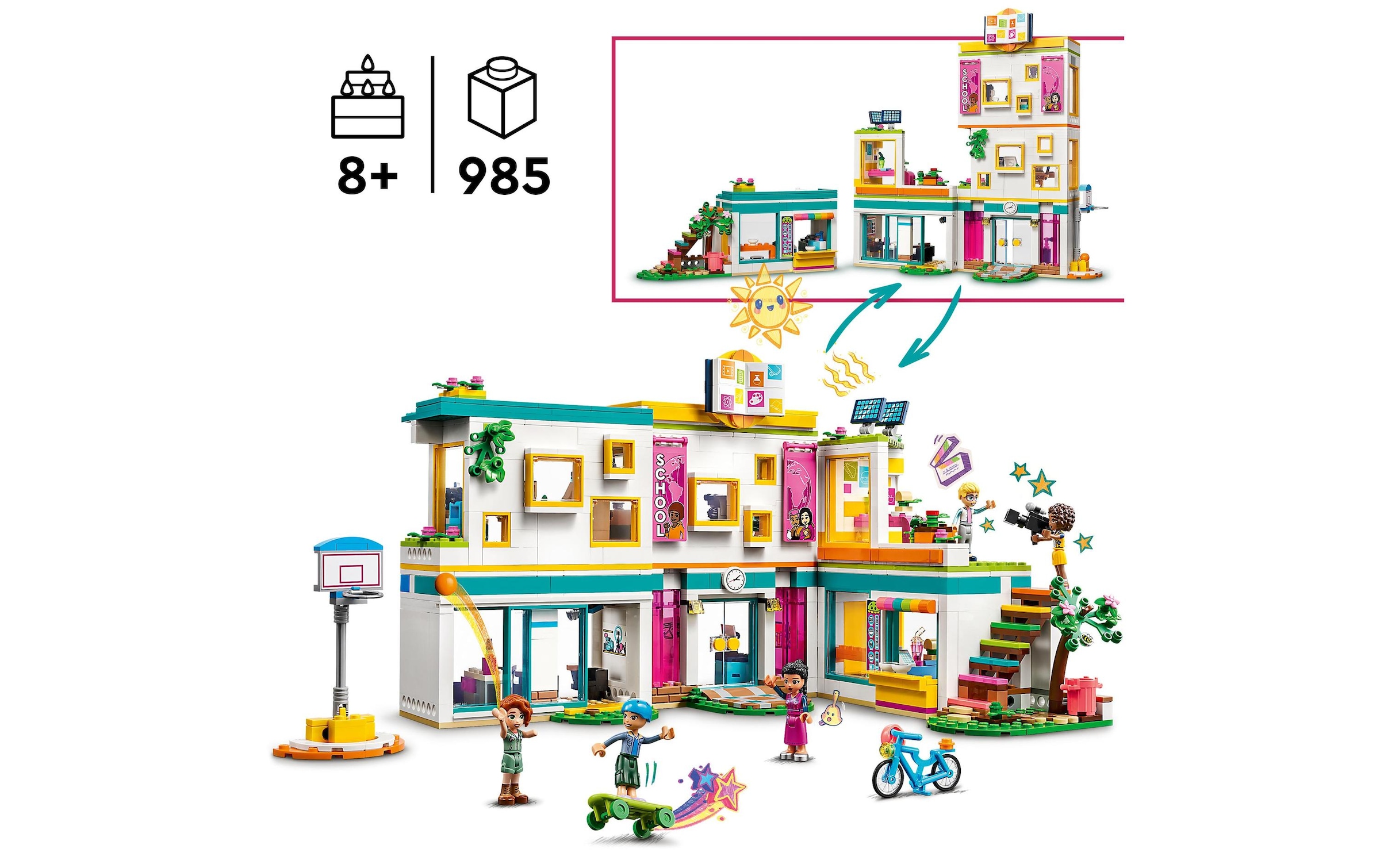 LEGO® Konstruktionsspielsteine »Internationale Schule«, (985 St.)