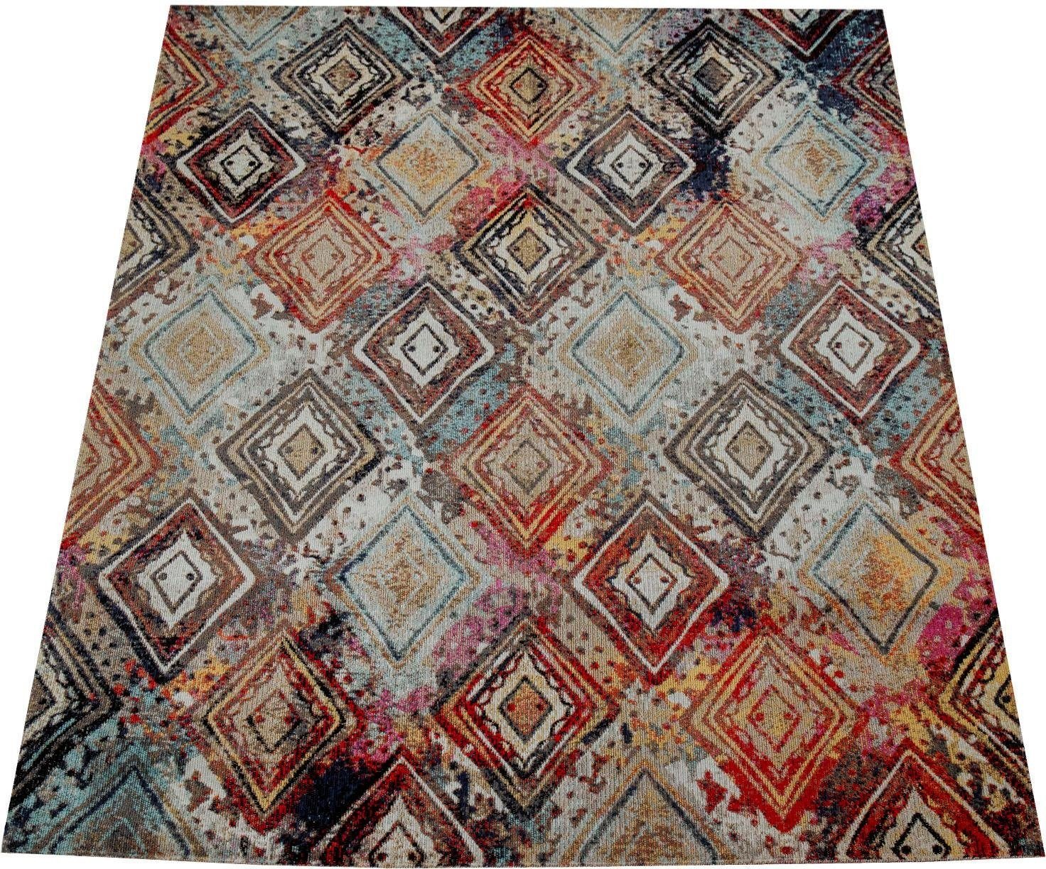 Image of Paco Home Teppich »Artigo 433«, rechteckig, 4 mm Höhe, Kurzflor, Rauten Muster, Vintage Design, In- und Outdoor geeignet, ideal im Wohnzimmer & Schlafzimmer bei Ackermann Versand Schweiz