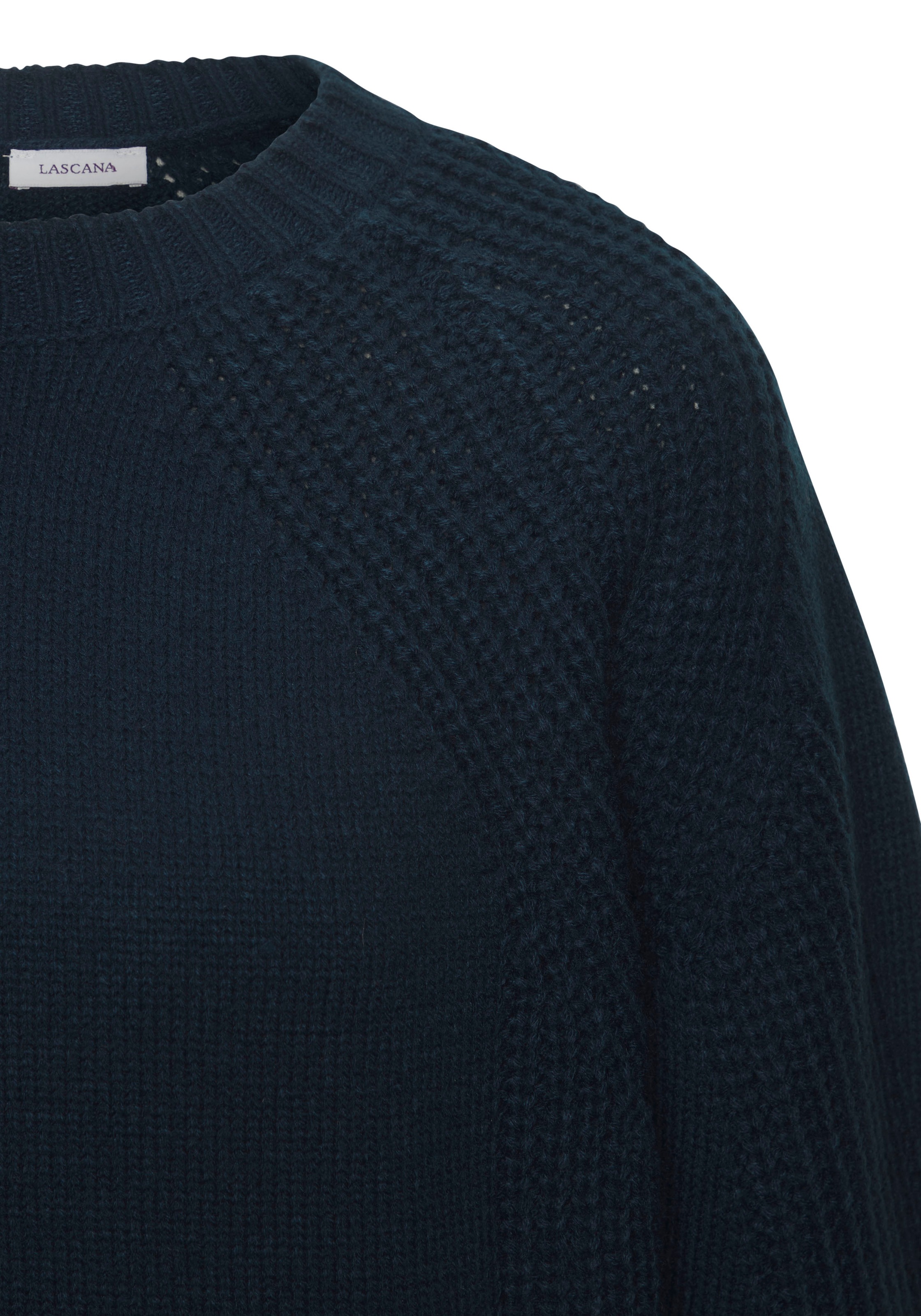 LASCANA Strickpullover, mit Grobstrick-Details, Damen Pullover mit Rundhals