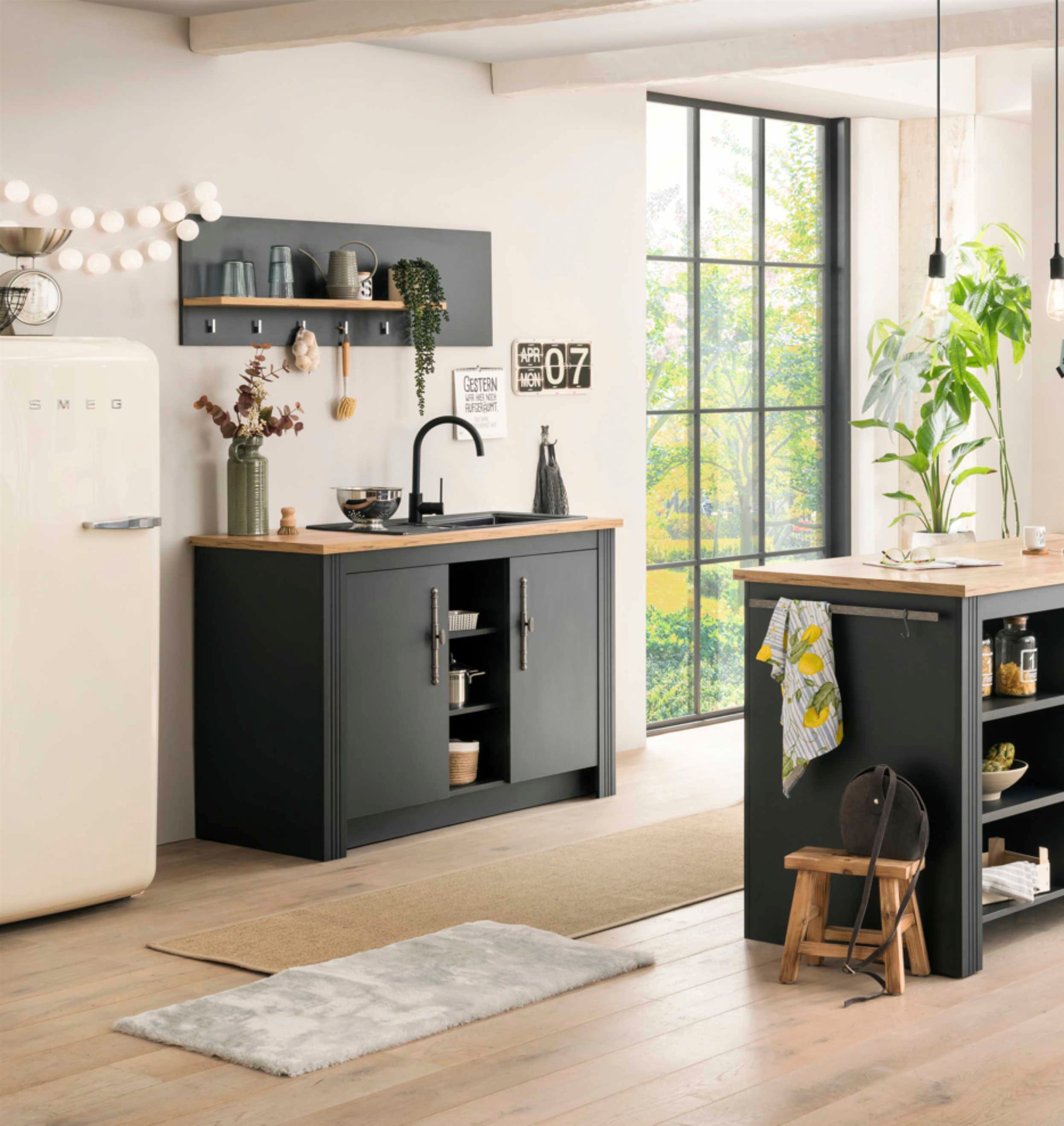 GOODproduct Kitchenette »KS-Westminster« largeur 130 cm, sans appareils électriques