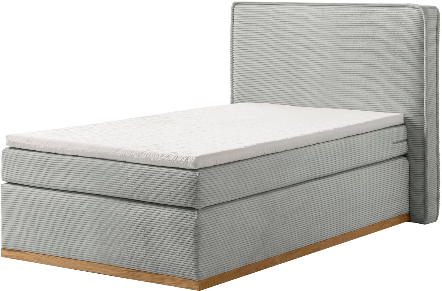 Home affaire Boxspringbett »SHERWOOD Hotelbett, Polsterbett«, Hochwertiger Cord,weiche Velours-Struktur, mit Topper, Eiche
