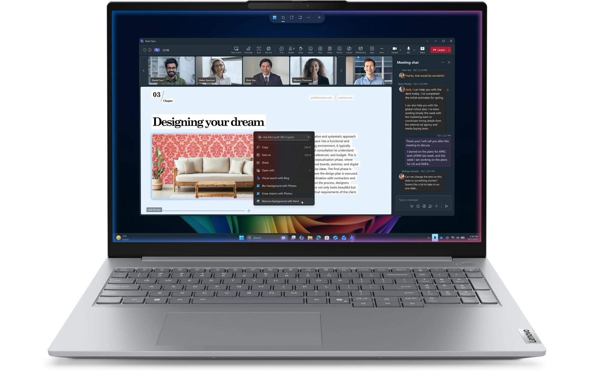 Lenovo Ordinateur portable professionnel »16 G9 IPL Copilot+ PC« / 16 ″ Intel Core Ultra 7