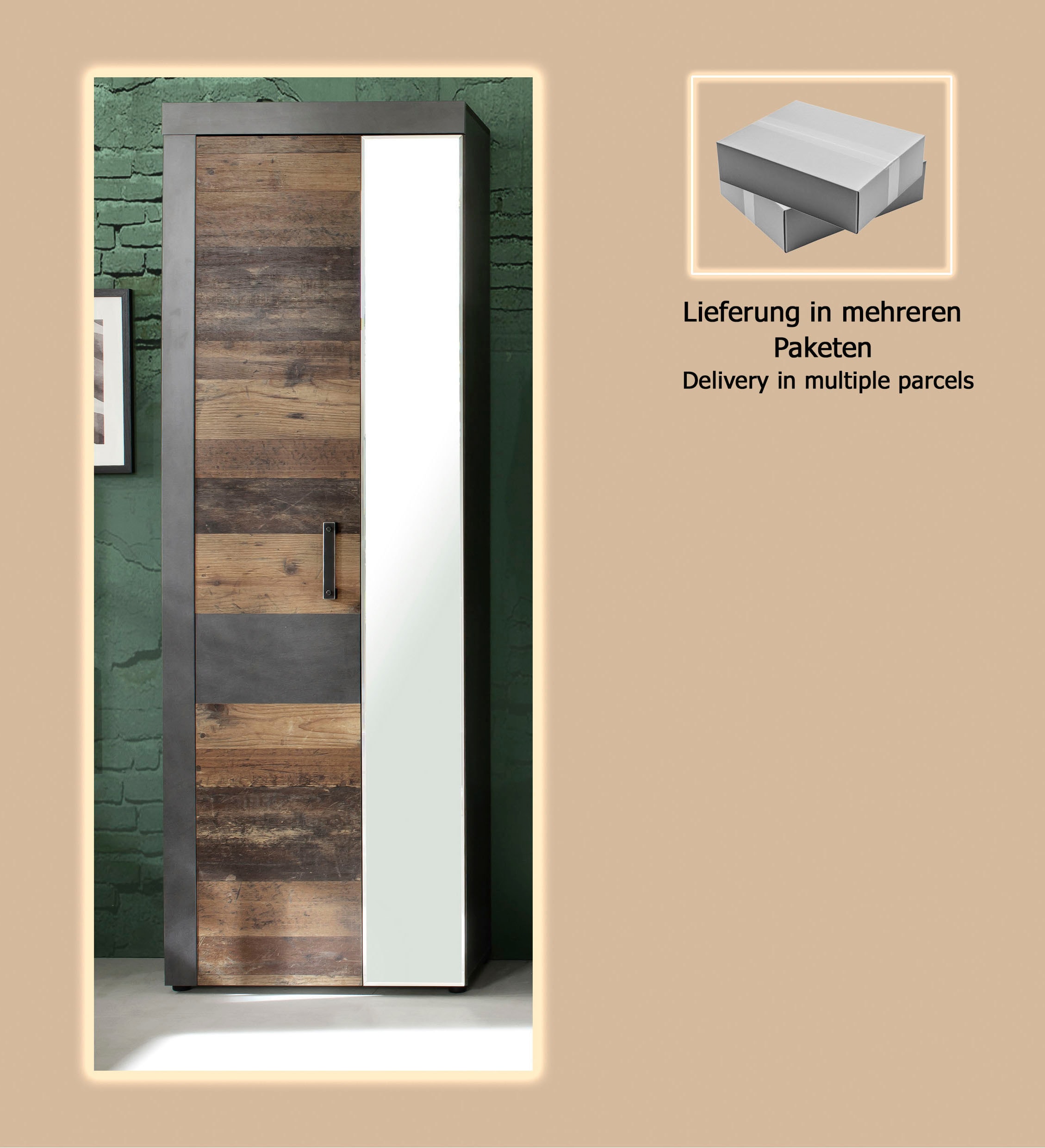 Home affaire Armoire vestiaire »Ilana« Garderobenschrank mit 2 Türen - (B/T/H) 65/34/192 cm