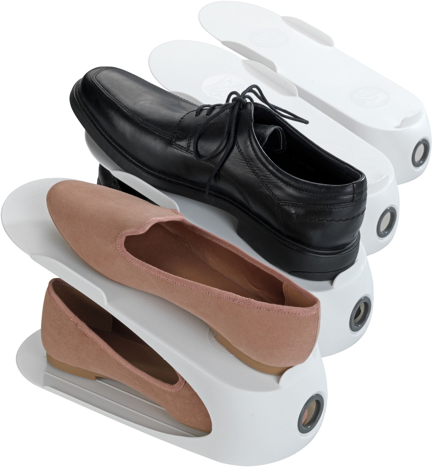 Schuhstapler, (Set, 4 tlg.), 50 % mehr Platz im Schuhschrank, Kunststoff, 4-teilig