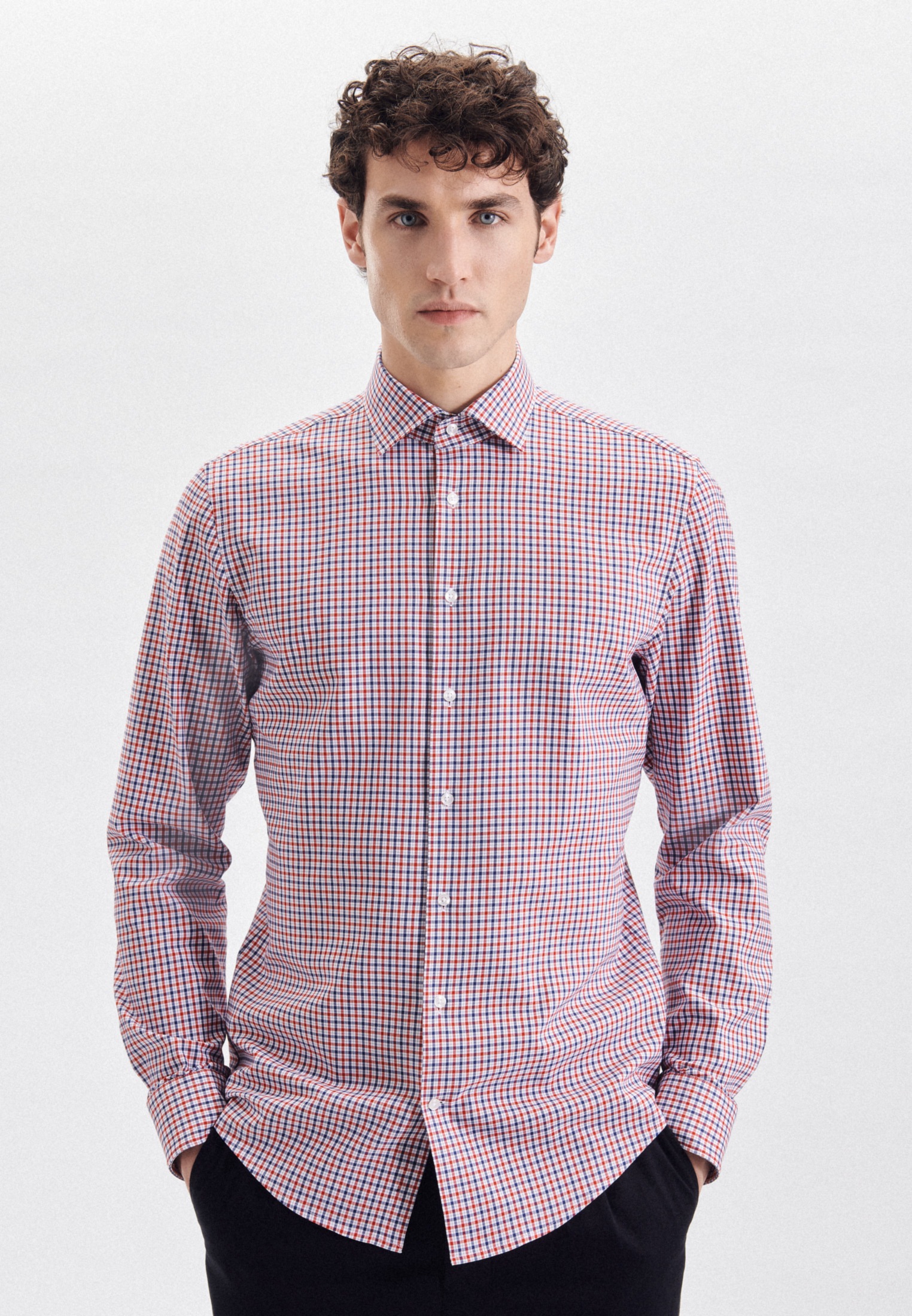 Image of seidensticker Businesshemd »Shaped«, Shaped Langarm Kentkragen Karo bei Ackermann Versand Schweiz