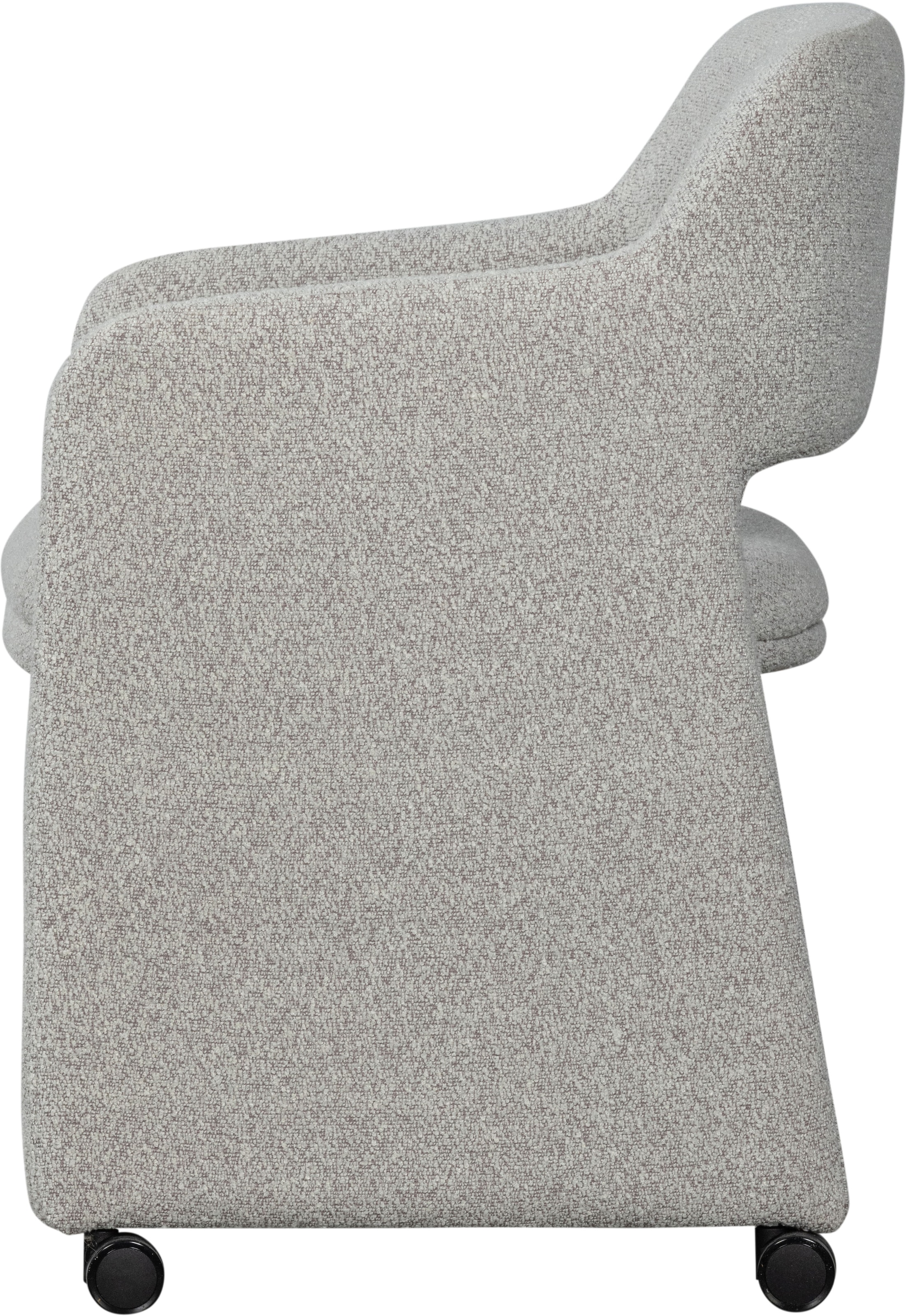 WOOOD Chaise de salle à manger »Lyric mit Ceyo-Bouclé-Bezug und Rollen B 59 x T 58 x H 79 cm« () Capacité de charge 120 kg, haute résistance à l'usure, livré monté