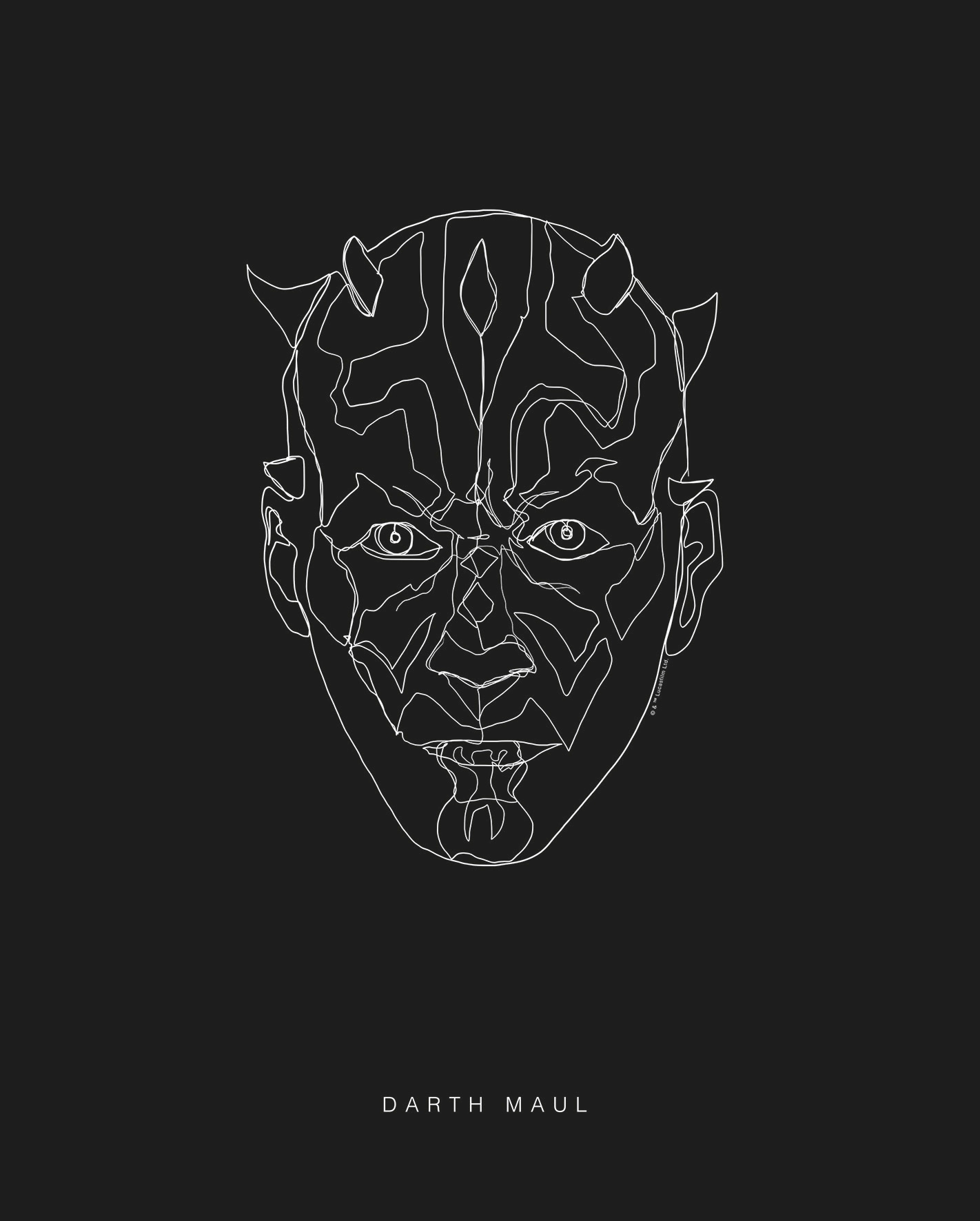 Image of Komar Bild "Star Wars Lines Dark Side Maul" Star Wars 1 Stk. tlg. Wandbild zur Dekoration im Kinderzimmer - ohne Rahmen