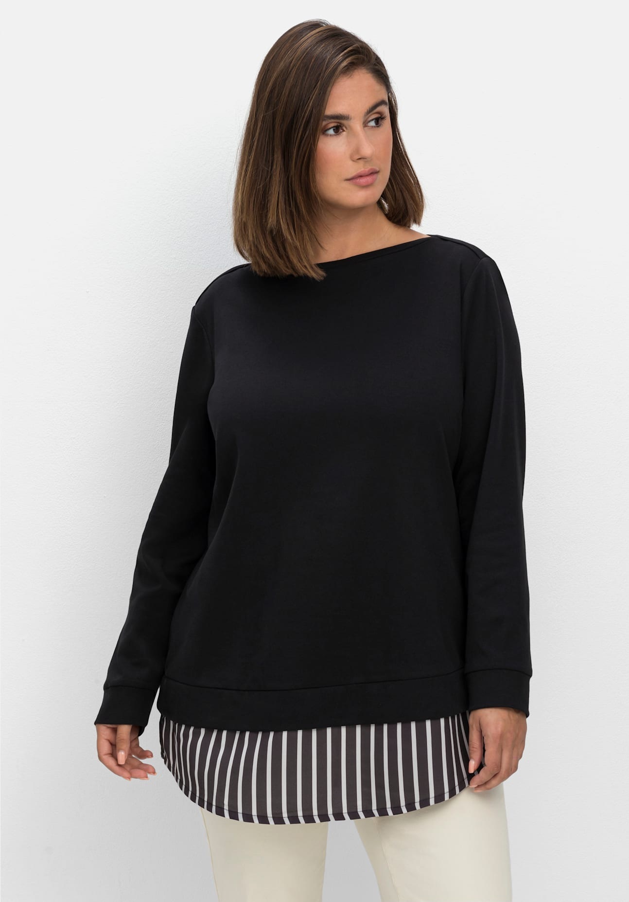 Sheego 2-in-1-Langarmshirt »2-in-1-Shirt«, (1 tlg.)