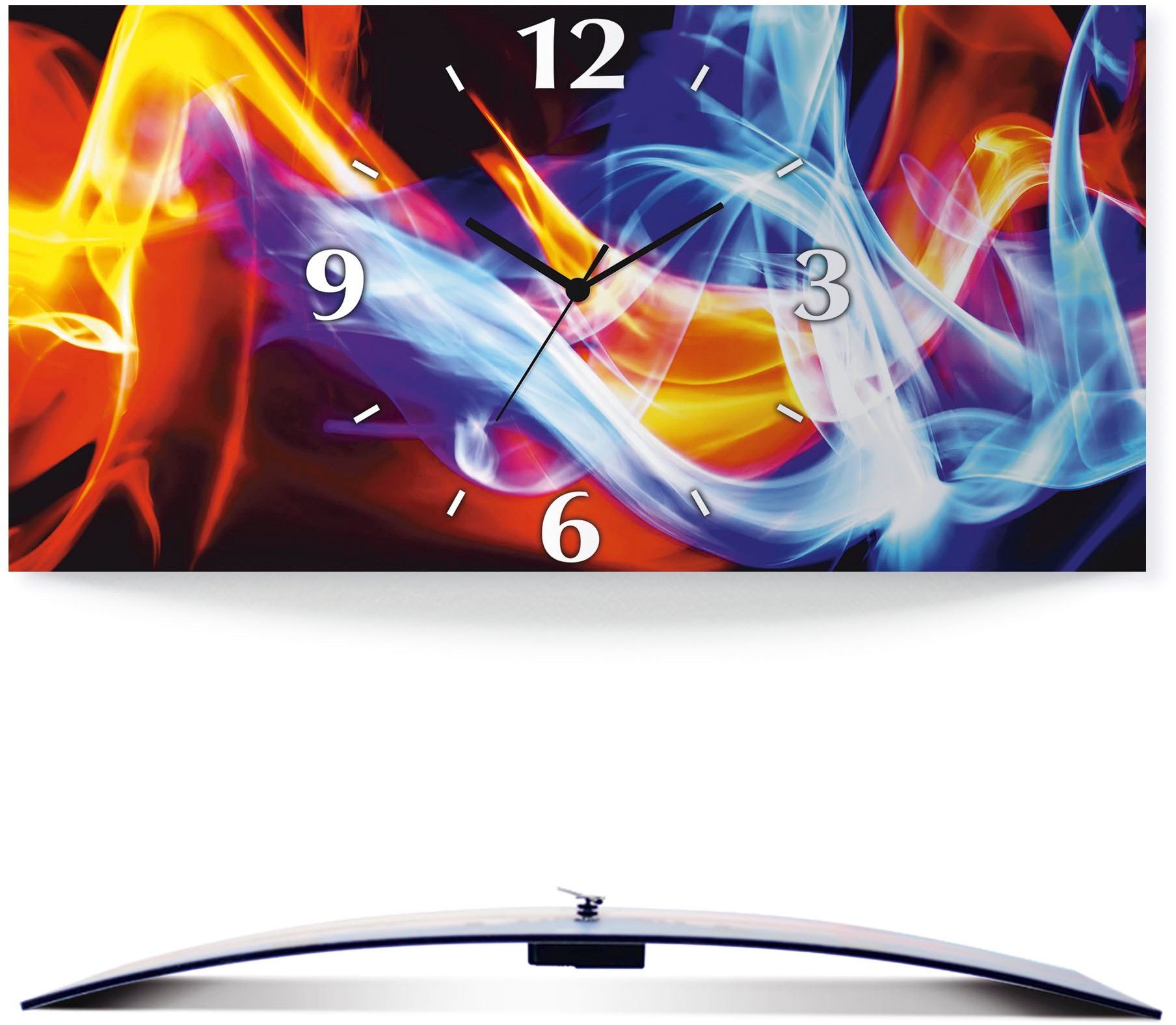 Image of Artland Wanduhr »Feuer und Eis«, in vielen Grössen & Produktarten - Alubild / Outdoorbild für den Aussenbereich, Leinwandbild, Poster, Wandaufkleber / Wandtattoo auch für Badezimmer geeignet bei Ackermann Versand Schweiz