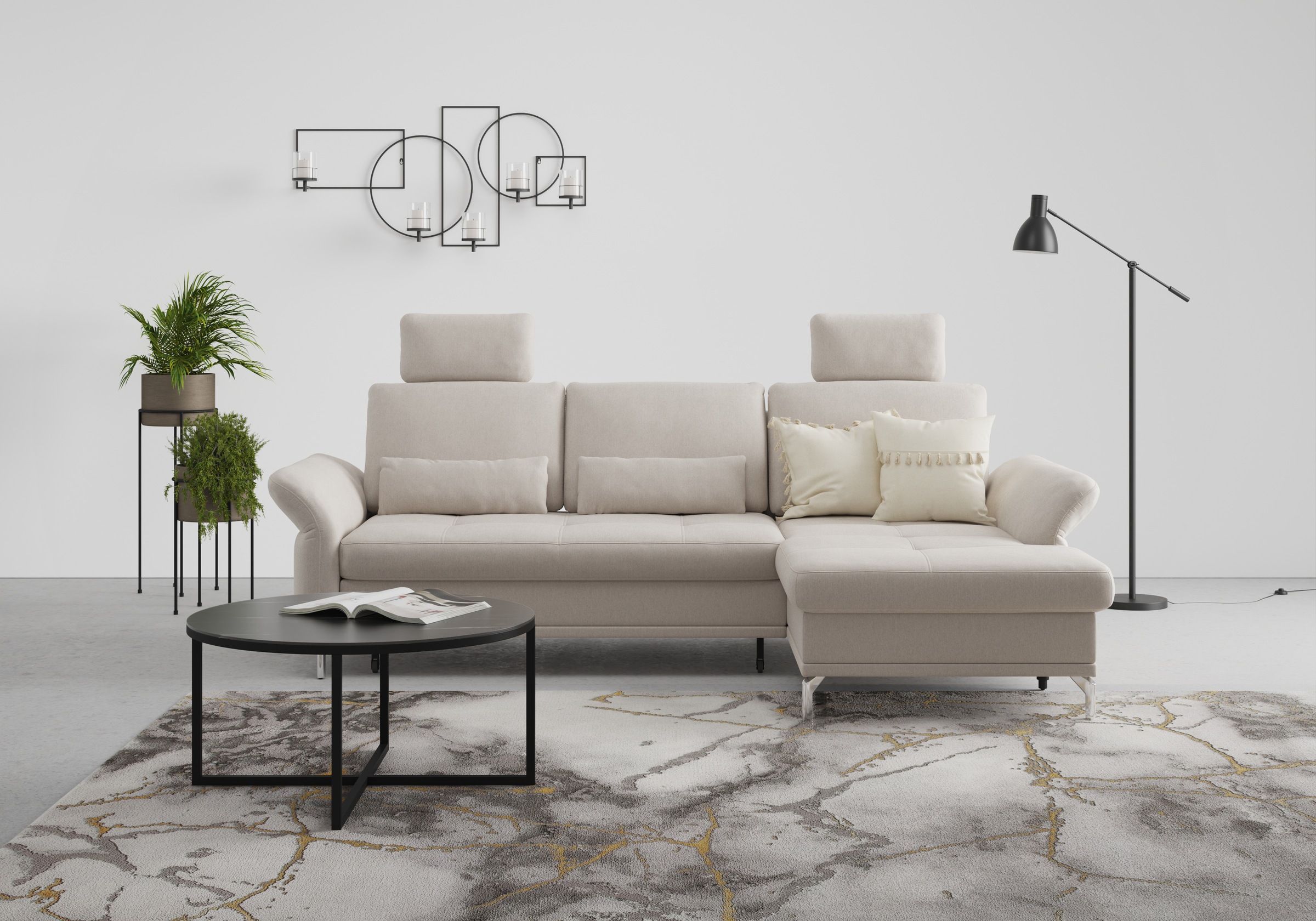 INOSIGN Ecksofa »Palm Beach L-Form«, Federkern, mit Sitztiefenverstellung, wahlweise mit Bettfunktion