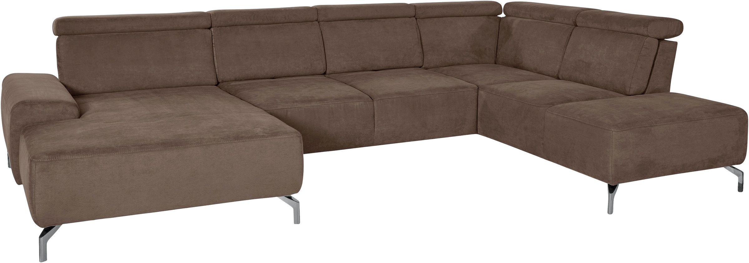 sit&more Wohnlandschaft »Gizeh U-Form«, 15 cm Fusshöhe, inklusive Sitztiefenverstellung und Kopfteilverstellung