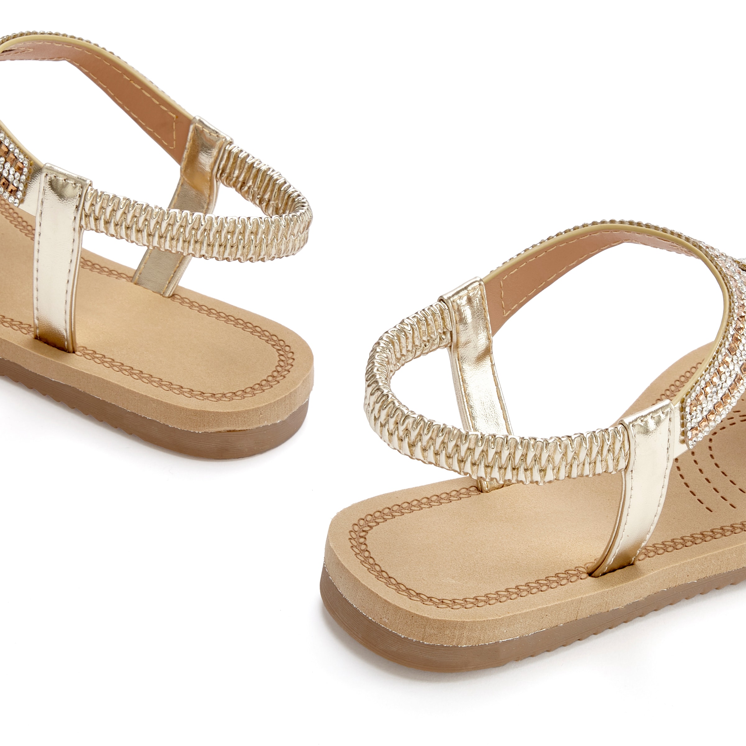 Vivance Sandale »Sandalette, Sommerschuh, offener Schuh«  mit elastischen Riemchen und Glitzersteinchen VEGAN