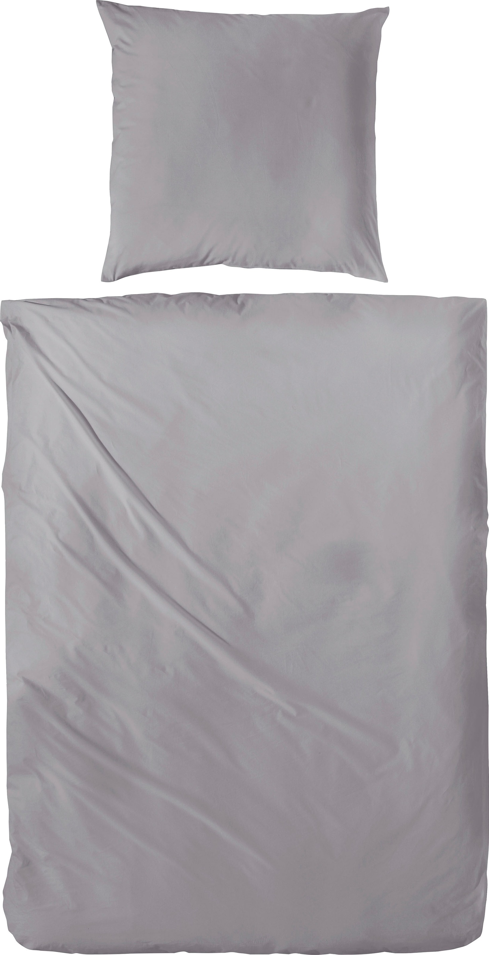 Primera Bettwäsche "Uni Luxus-Satin in Gr. 135x200, 155x220 oder 200x200 cm" 2 Stk. Bettwäsche aus Baumwolle, unifarbene Bettwäsche mit Reißverschluss
