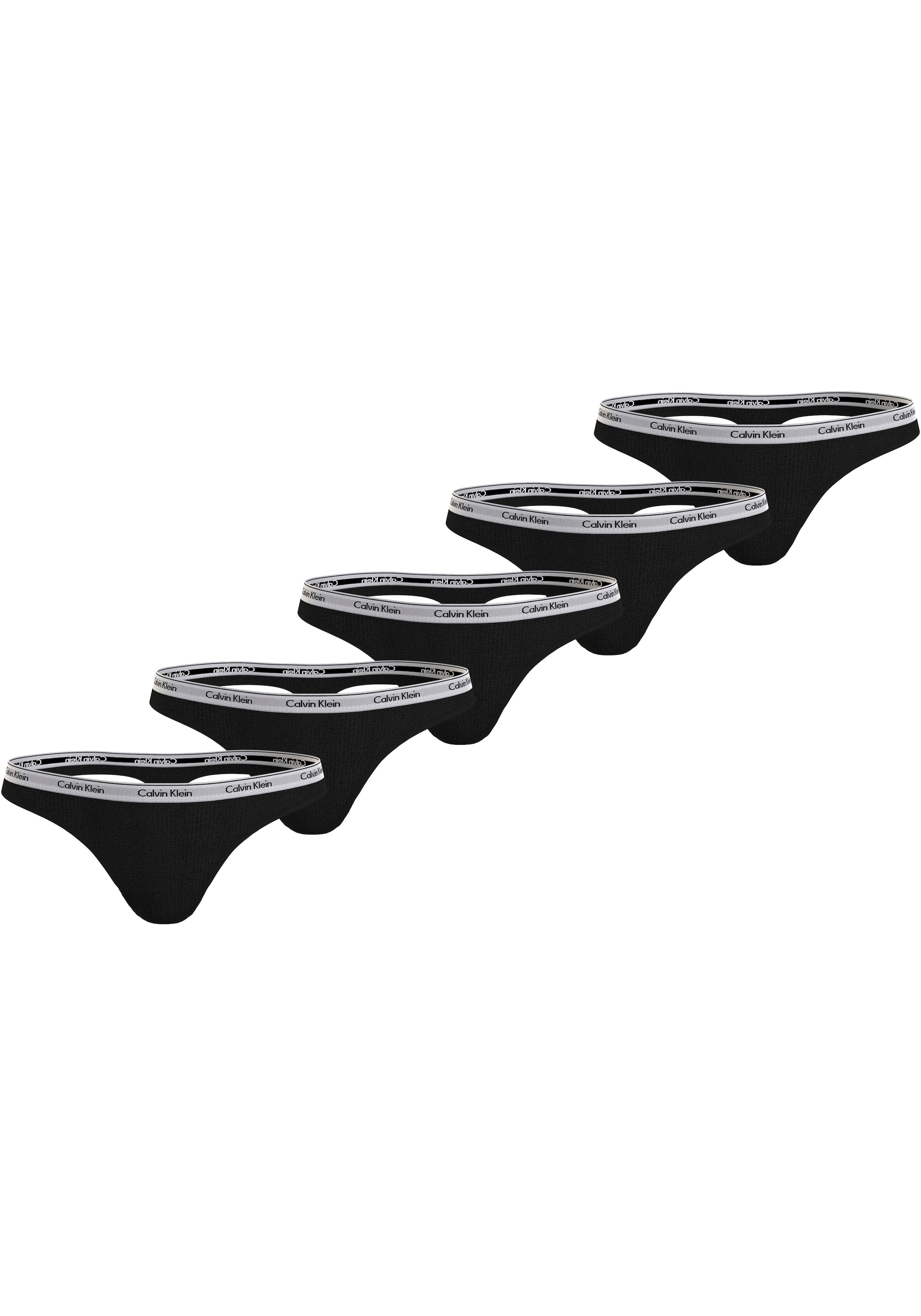 Calvin Klein Underwear String »5 PACK THONG (LOW-RISE)«, (Packung, 5 St., 5er-Pack), mit Logobund