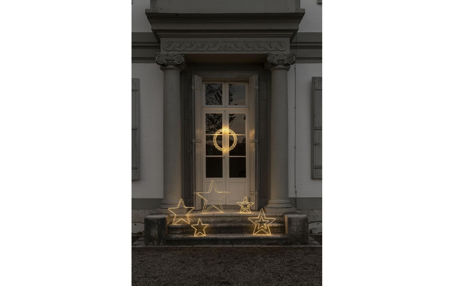 STT LED Dekofigur »Dekoration 3D Star Argento 58cm« Warmweiss