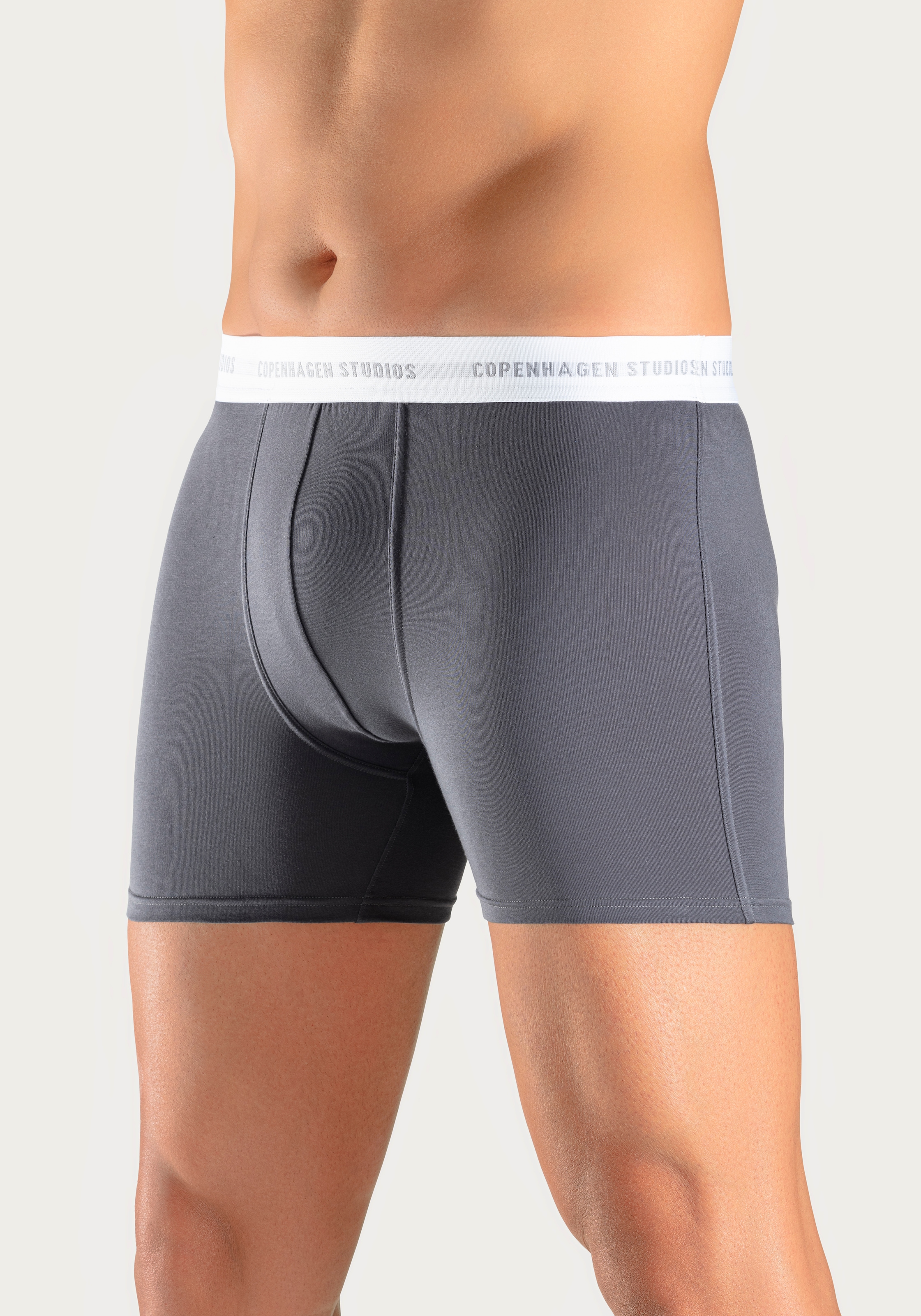 Copenhagen Studios Langer Boxer »Boxershorts für Herren«, (Packung, 3 St., 3er-Pack), mit längerem Bein und Logobund