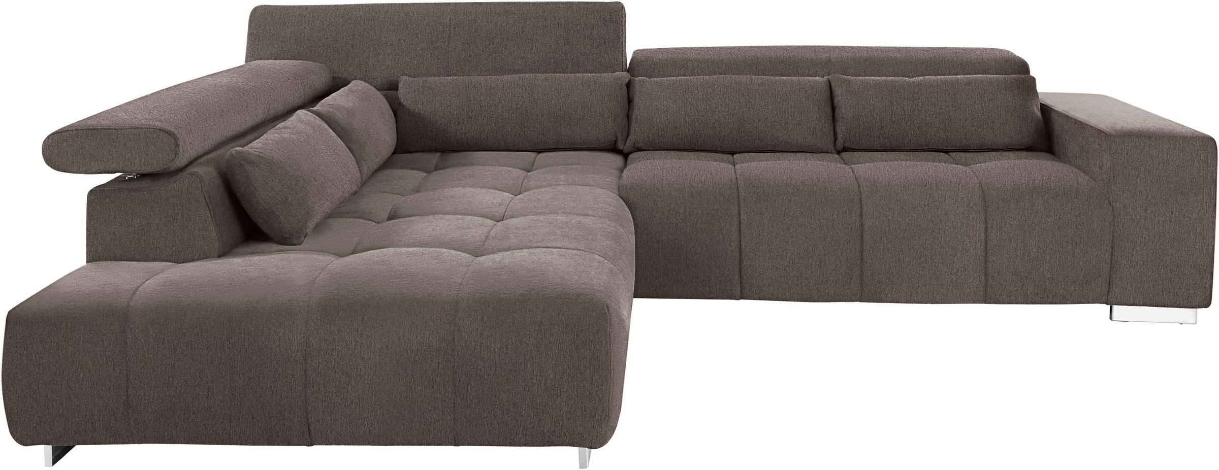 COTTA Ecksofa »Orion L-Form«, mit Kopfteilverstellung & 5 Nierenkissen