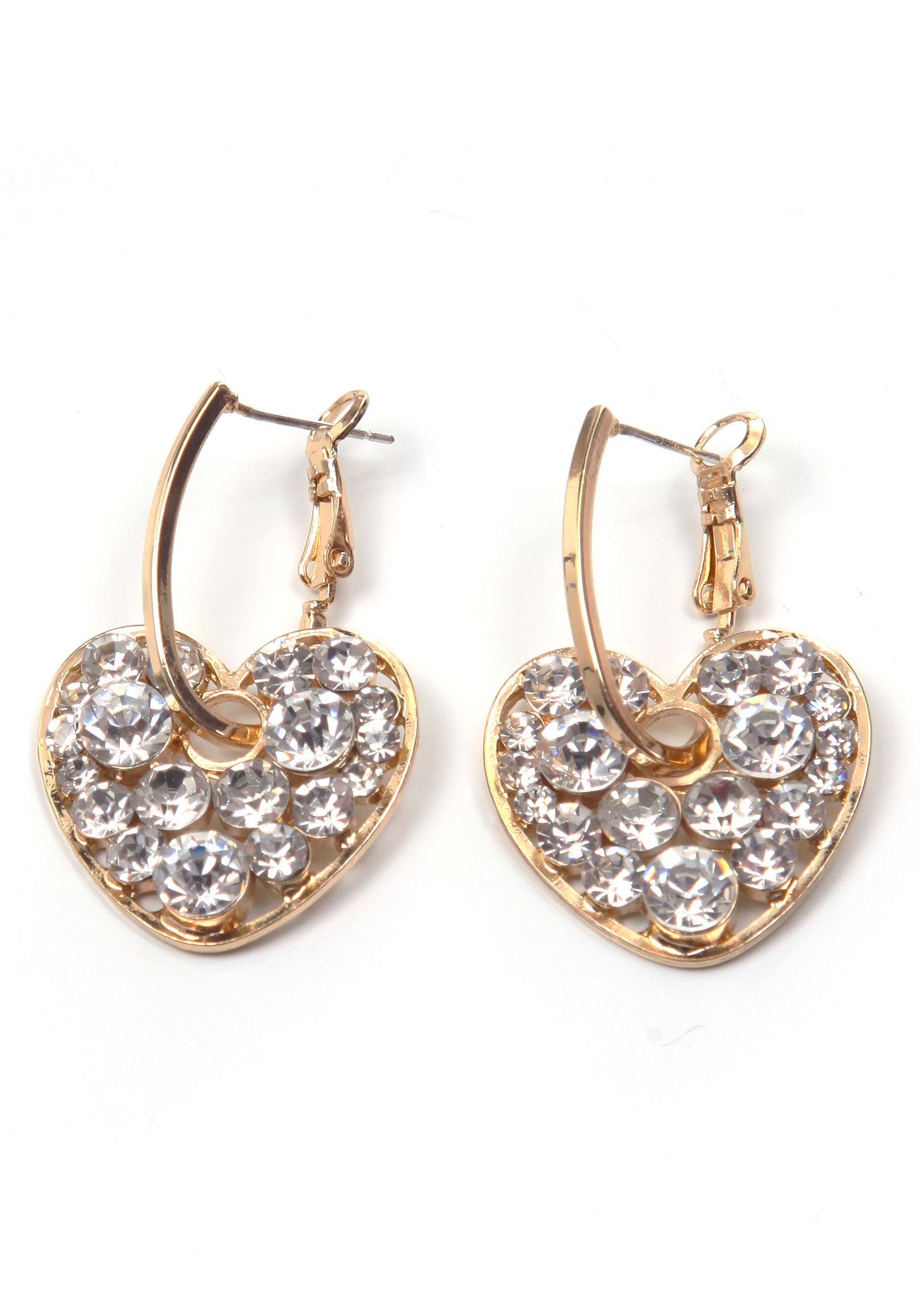 Image of J.Jayz Paar Ohrhänger »Herzen, glamourös«, mit Glassteinen bei Ackermann Versand Schweiz