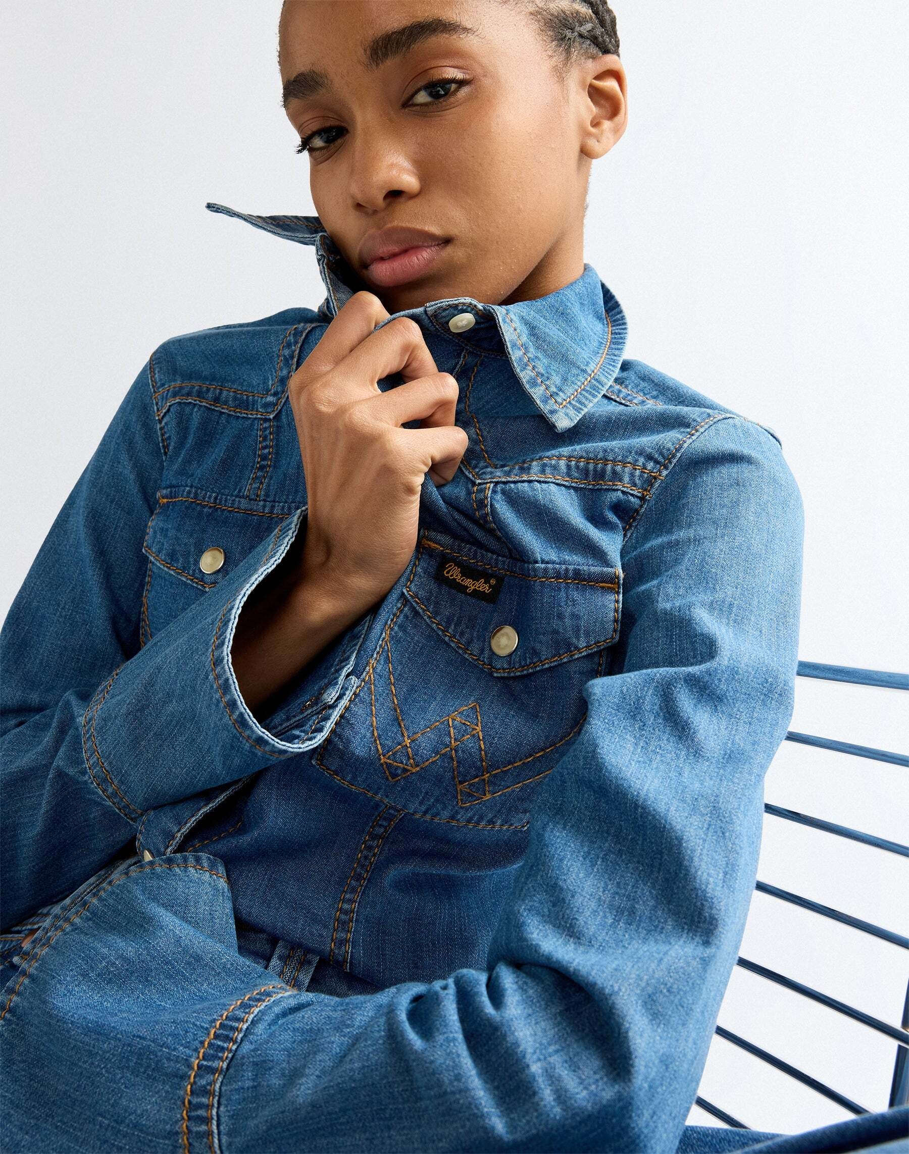 Wrangler Jeansbluse »WRANGLER Jeanshemd Super Western«