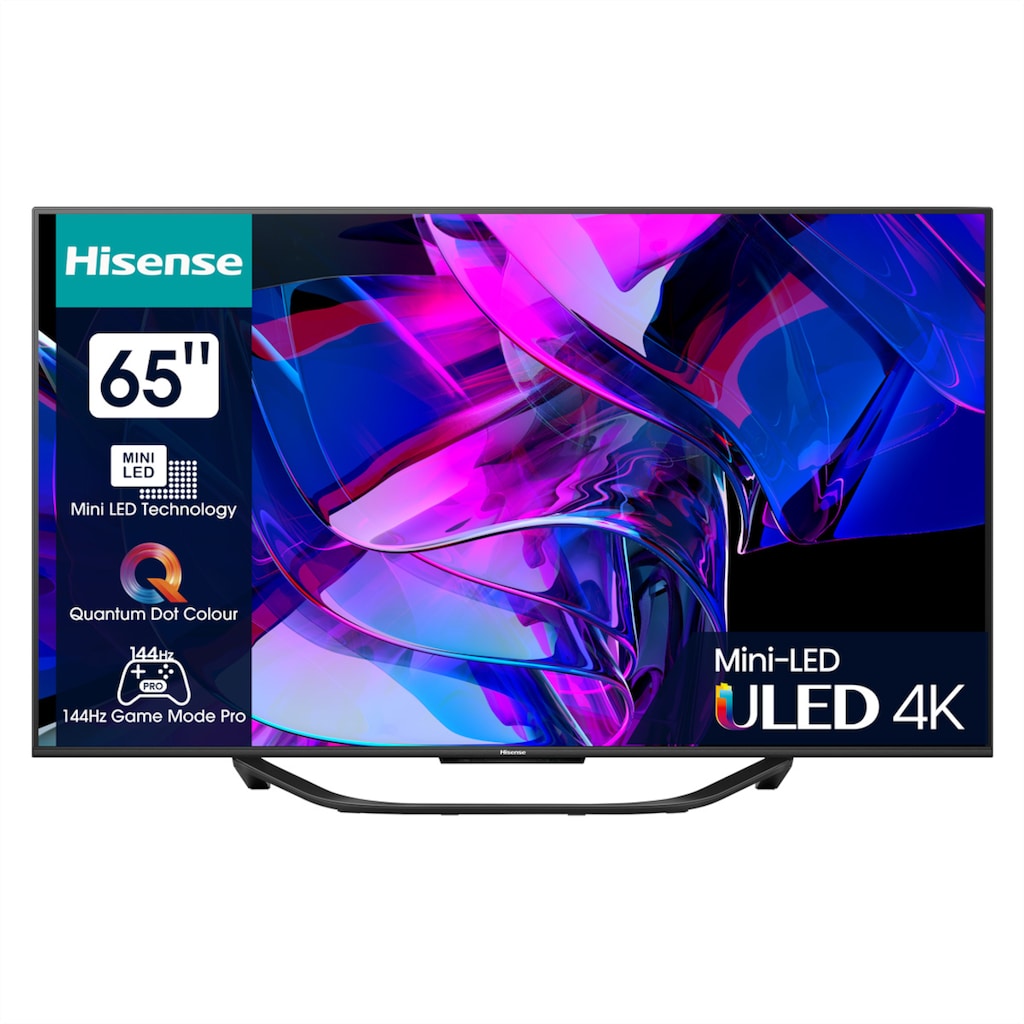 Hisense LED-Fernseher »Hisense TV 65U7KQ, 65", ULED 4K, Mini LED, 1000 Nit, 144 Hz«, 166 cm/65 Zoll