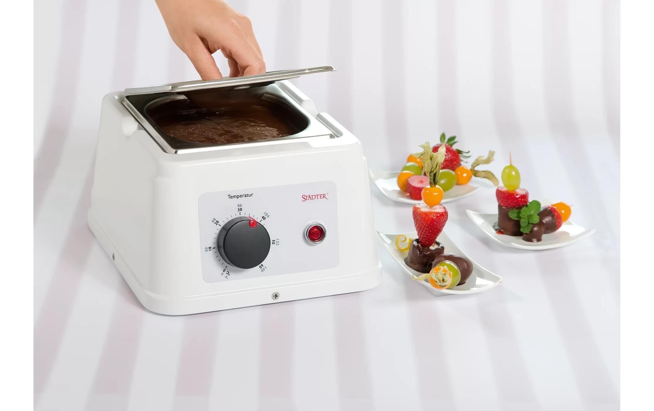 STÄDTER Elektro-Fondue »Temperiergerät 3 Teile« Zum Schmelzen und Temperieren von Schokolade und Kuvertüre