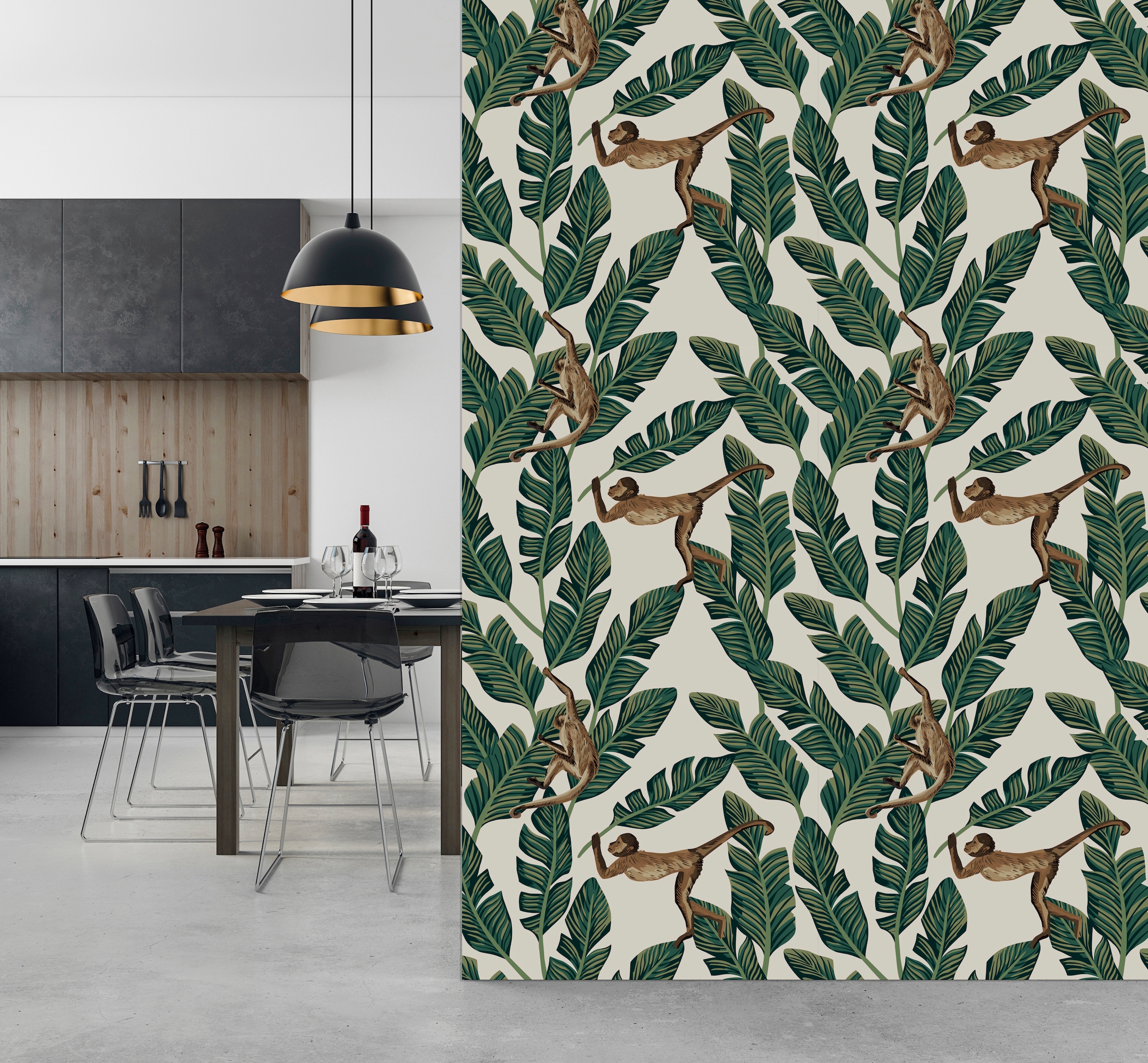 queence Papier peint vinyle »Enisa« Motif | botanique | floral | imprimé | naturellement | à motifs 90x250cm, selbstklebend, kinderleichte Anbringung, , Sticker