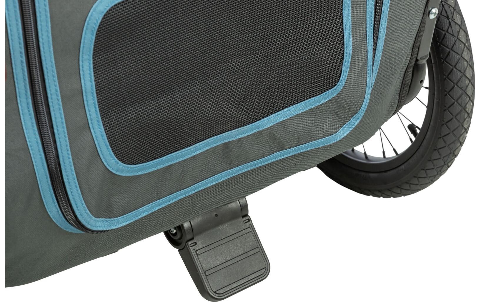 TRIXIE Panier de vélo pour animaux »Fahrradanhänger S blau/grau, 70 x 88 x 88/131 cm«