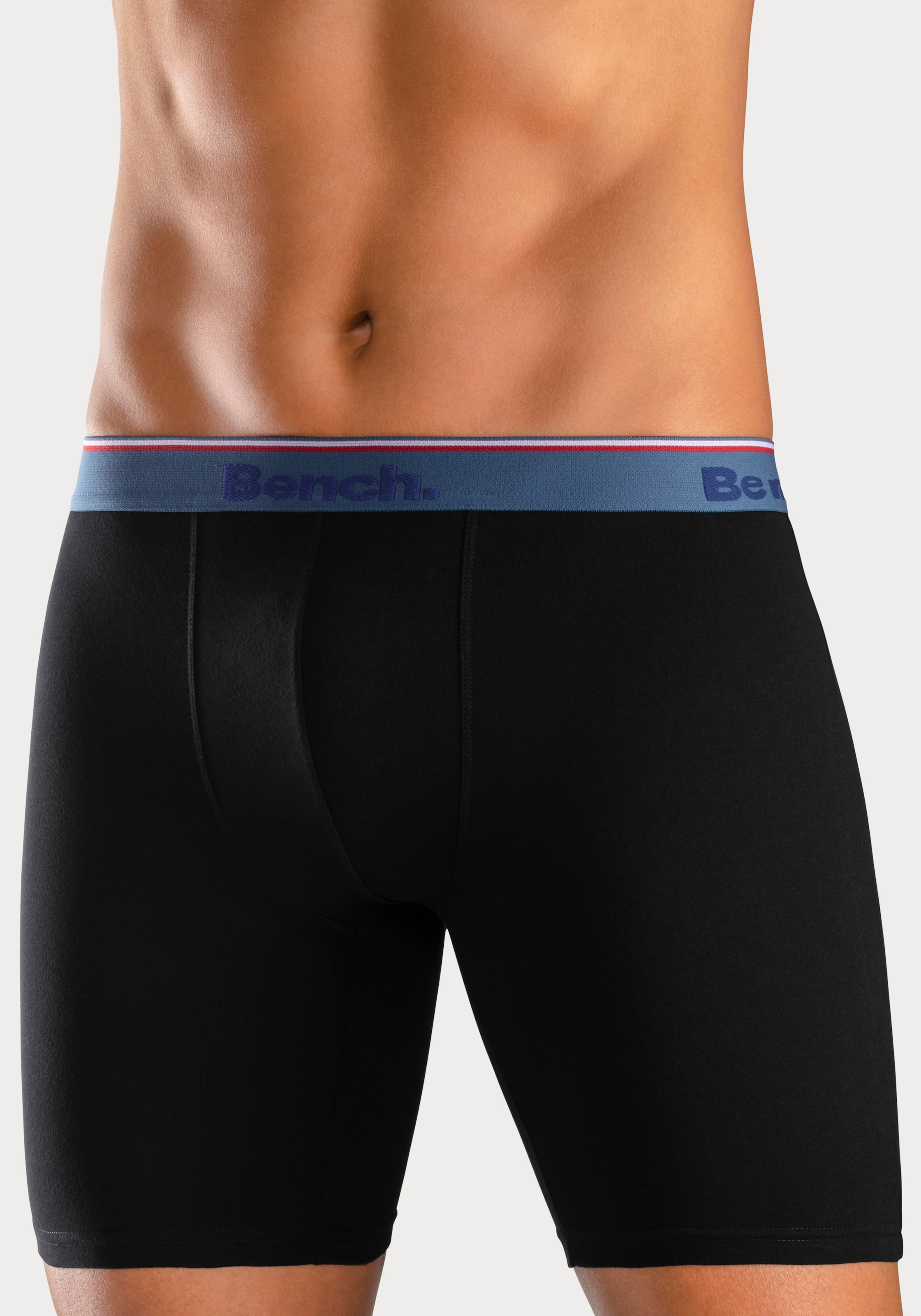 Bench. Boxer long Packung, 4 cuis Unterhosen mit schmalen Streifen im Logo-Webbund